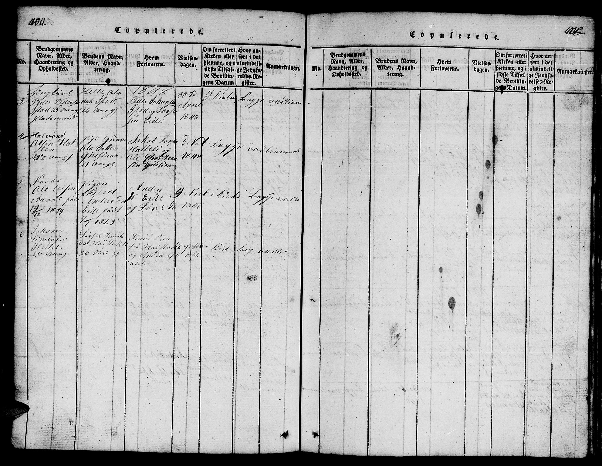 Ministerialprotokoller, klokkerbøker og fødselsregistre - Møre og Romsdal, SAT/A-1454/557/L0683: Parish register (copy) no. 557C01, 1818-1862, p. 404-405