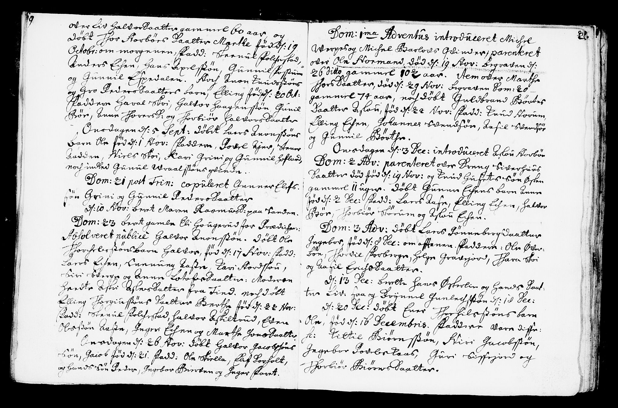 Bø kirkebøker, SAKO/A-257/F/Fa/L0001: Parish register (official) no. 1, 1689-1699, p. 19-20