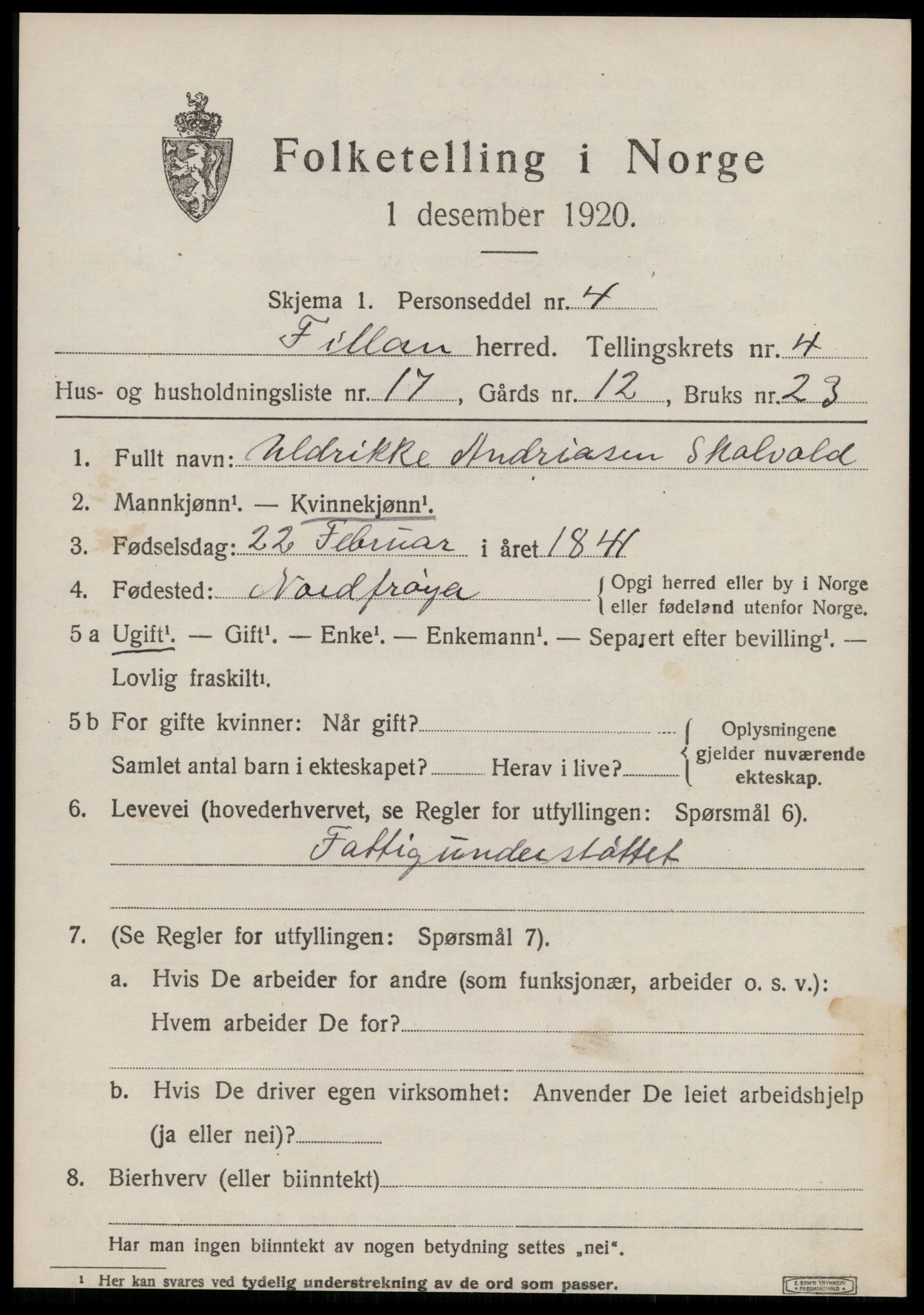 SAT, 1920 census for Fillan, 1920, p. 1998