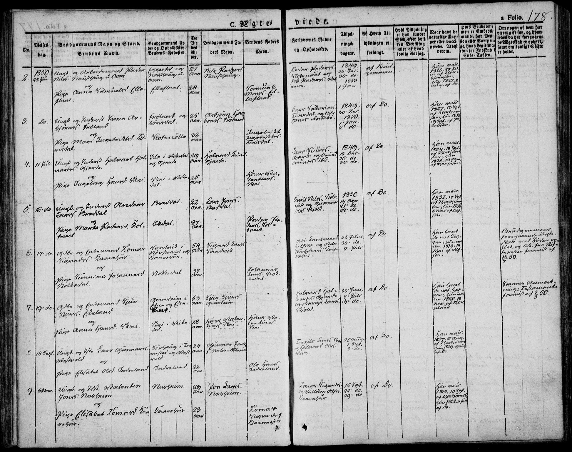 Skjold sokneprestkontor, AV/SAST-A-101847/H/Ha/Haa/L0005: Parish register (official) no. A 5, 1830-1856, p. 178