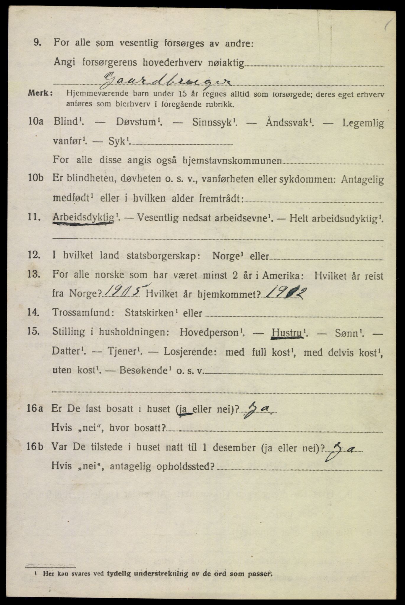 SAK, 1920 census for Spangereid, 1920, p. 3652