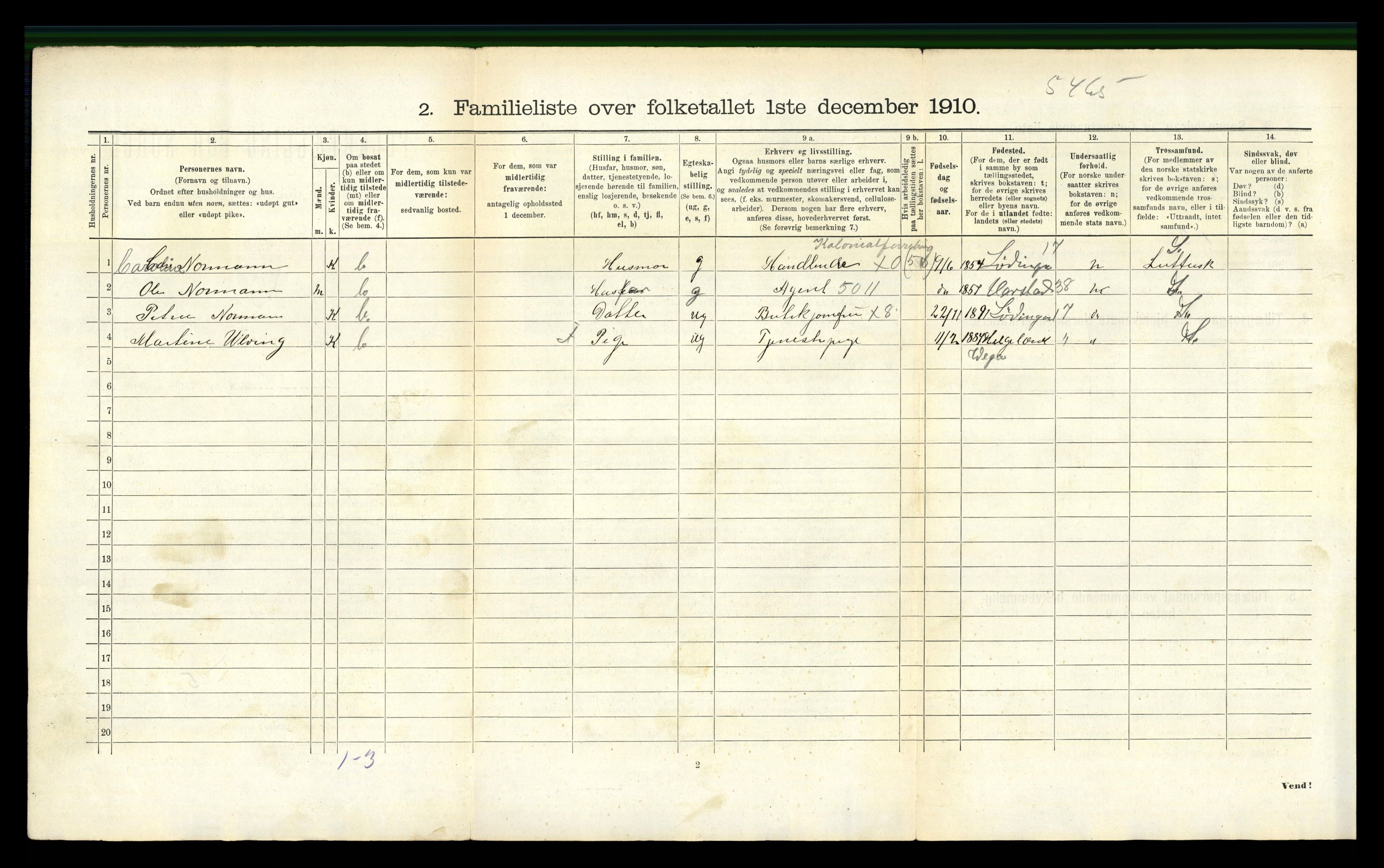 RA, 1910 census for Trondheim, 1910, p. 16562