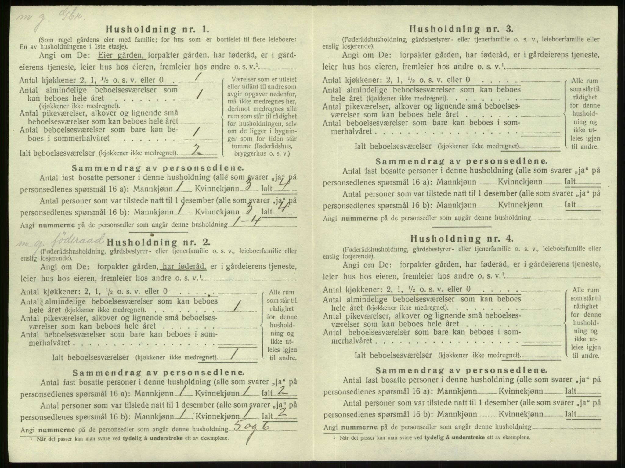 SAB, 1920 census for Gulen, 1920, p. 520