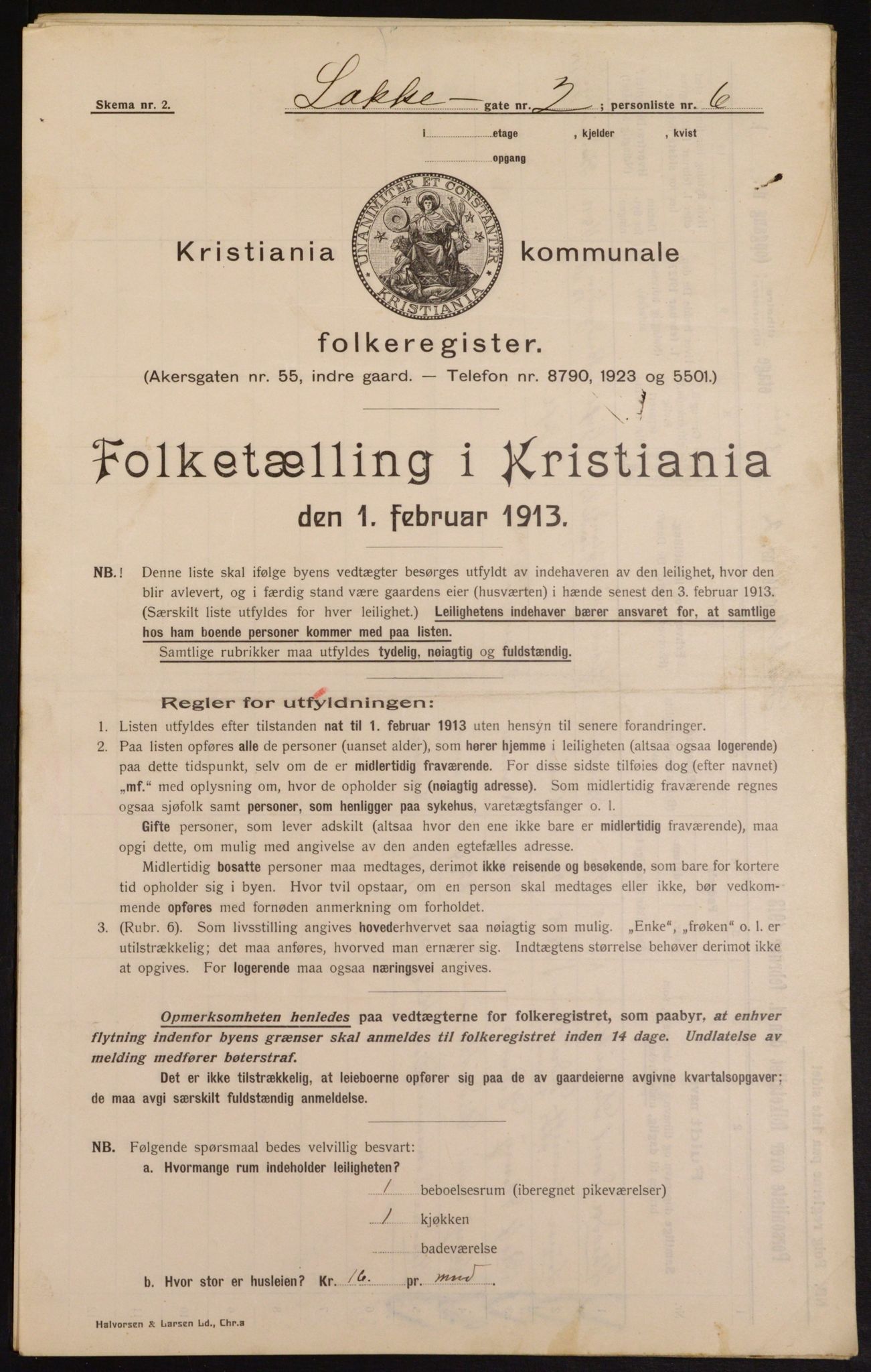 OBA, Municipal Census 1913 for Kristiania, 1913, p. 55021