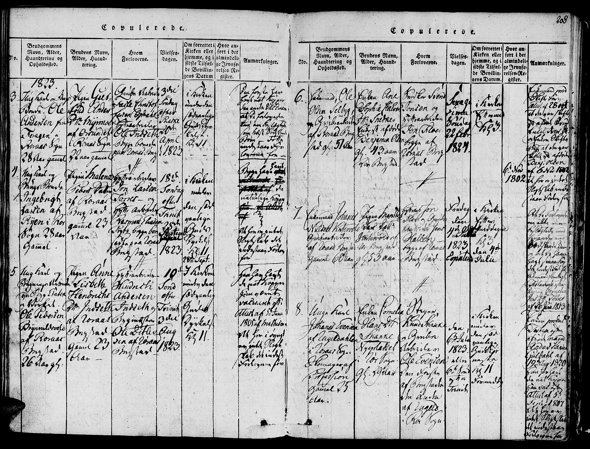 Ministerialprotokoller, klokkerbøker og fødselsregistre - Sør-Trøndelag, SAT/A-1456/681/L0929: Parish register (official) no. 681A07, 1817-1828, p. 208