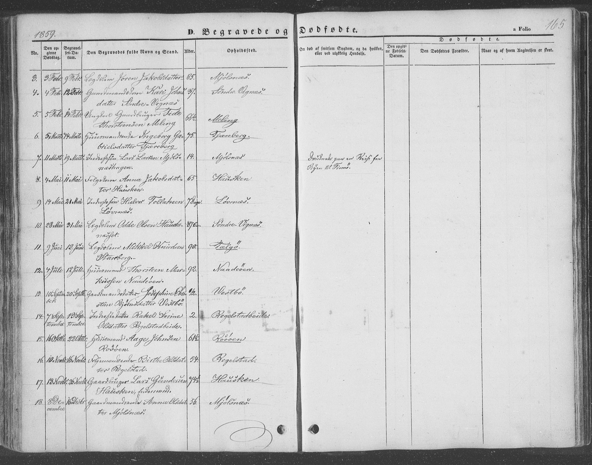 Finnøy sokneprestkontor, SAST/A-101825/H/Ha/Haa/L0007: Parish register (official) no. A 7, 1847-1862, p. 165