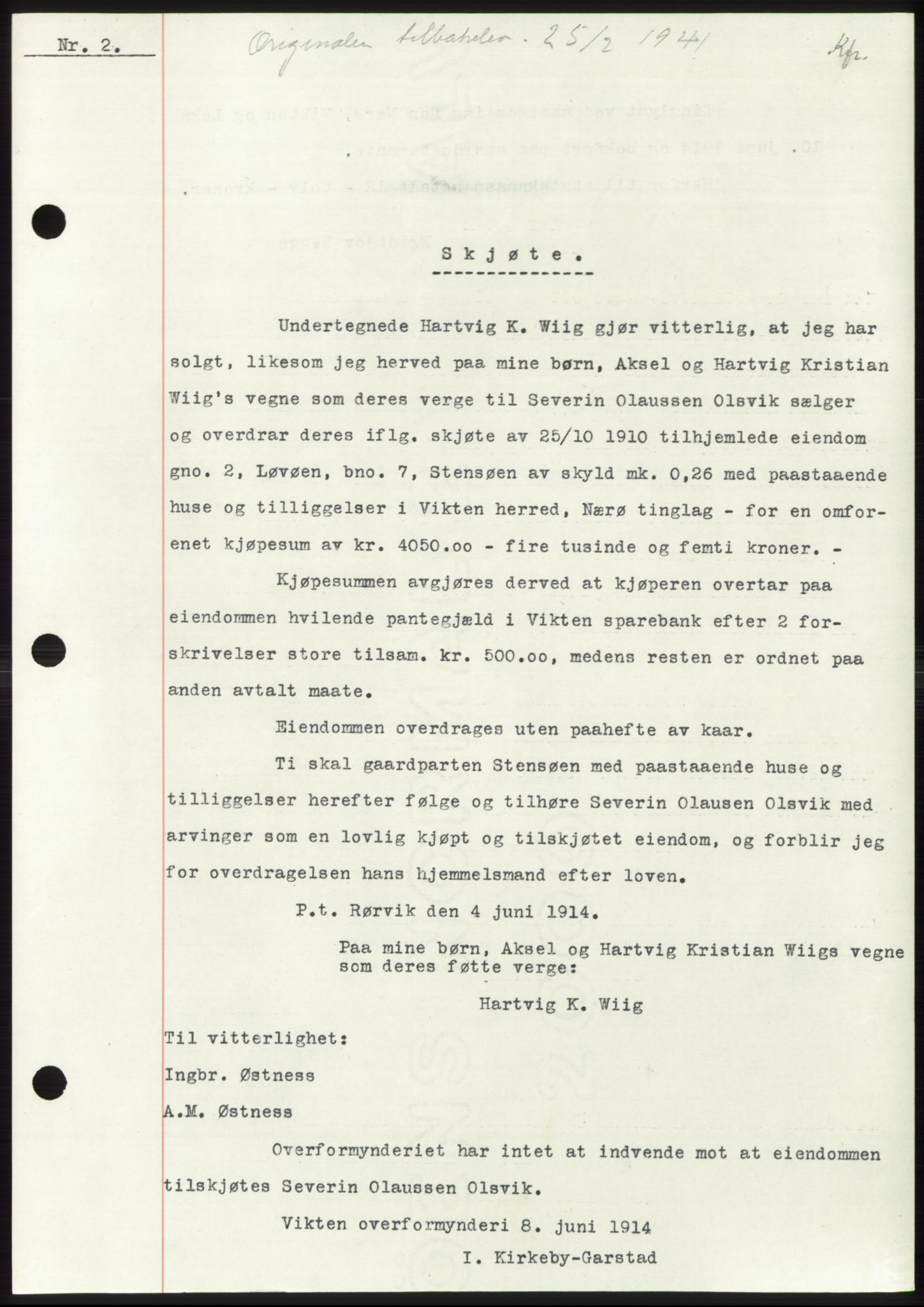 Namdal sorenskriveri, SAT/A-4133/1/2/2C: Mortgage book no. -, 1940-1941, Deed date: 25.02.1941