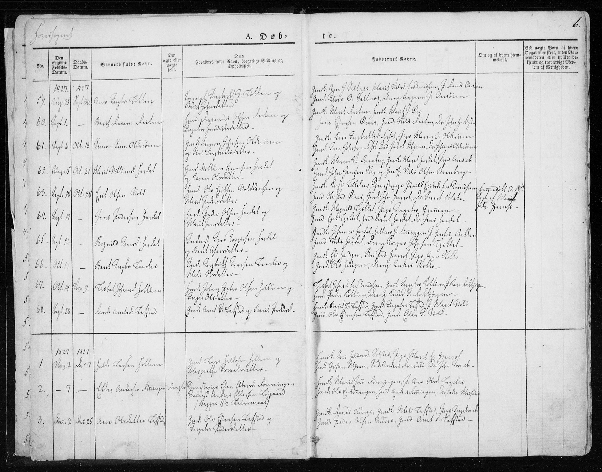 Ministerialprotokoller, klokkerbøker og fødselsregistre - Sør-Trøndelag, SAT/A-1456/691/L1069: Parish register (official) no. 691A04, 1826-1841, p. 6