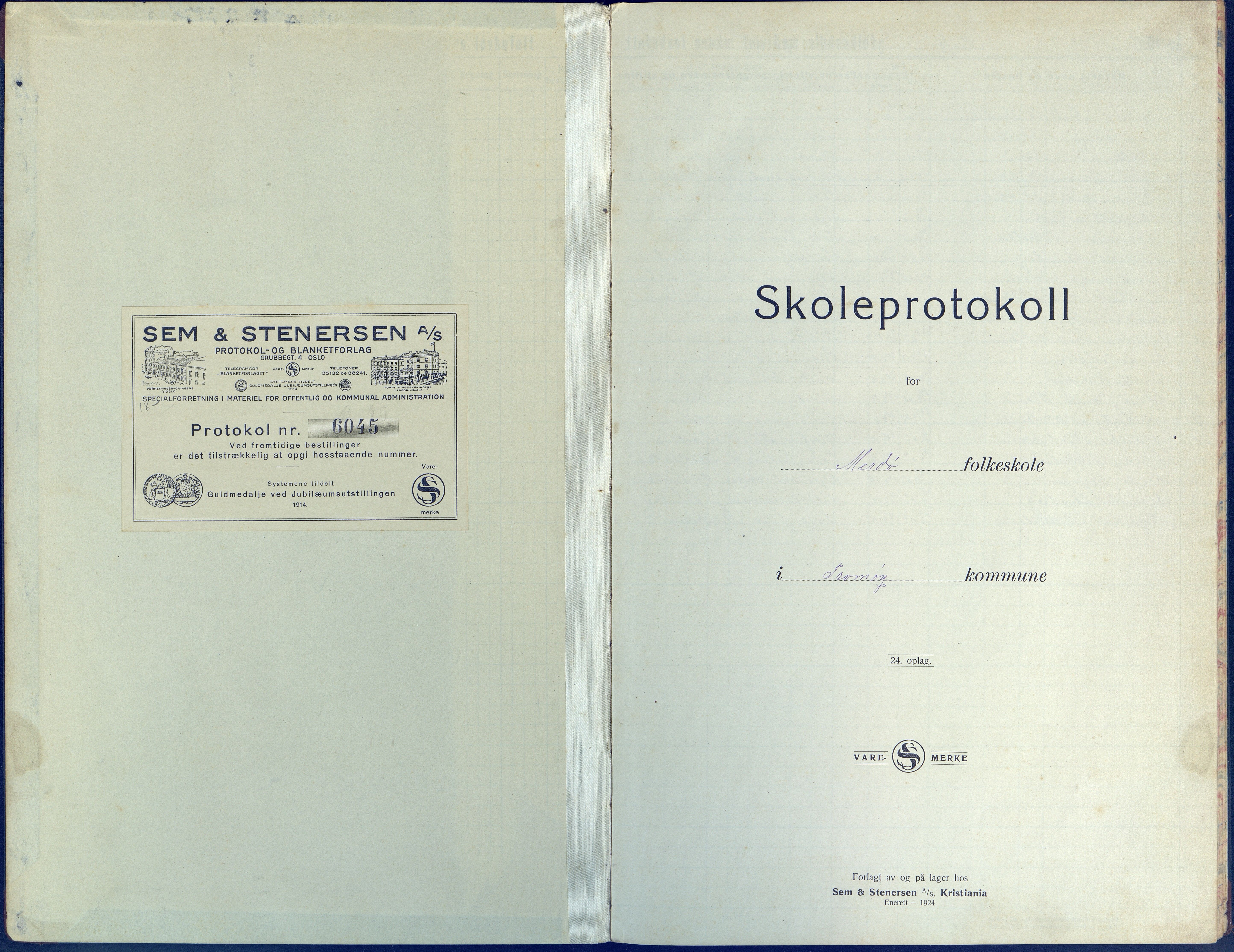Tromøy kommune frem til 1971, AAKS/KA0921-PK/04/L0044: Merdø - Karakterprotokoll (også Nes skole, Stokken, til 1891), 1916-1942