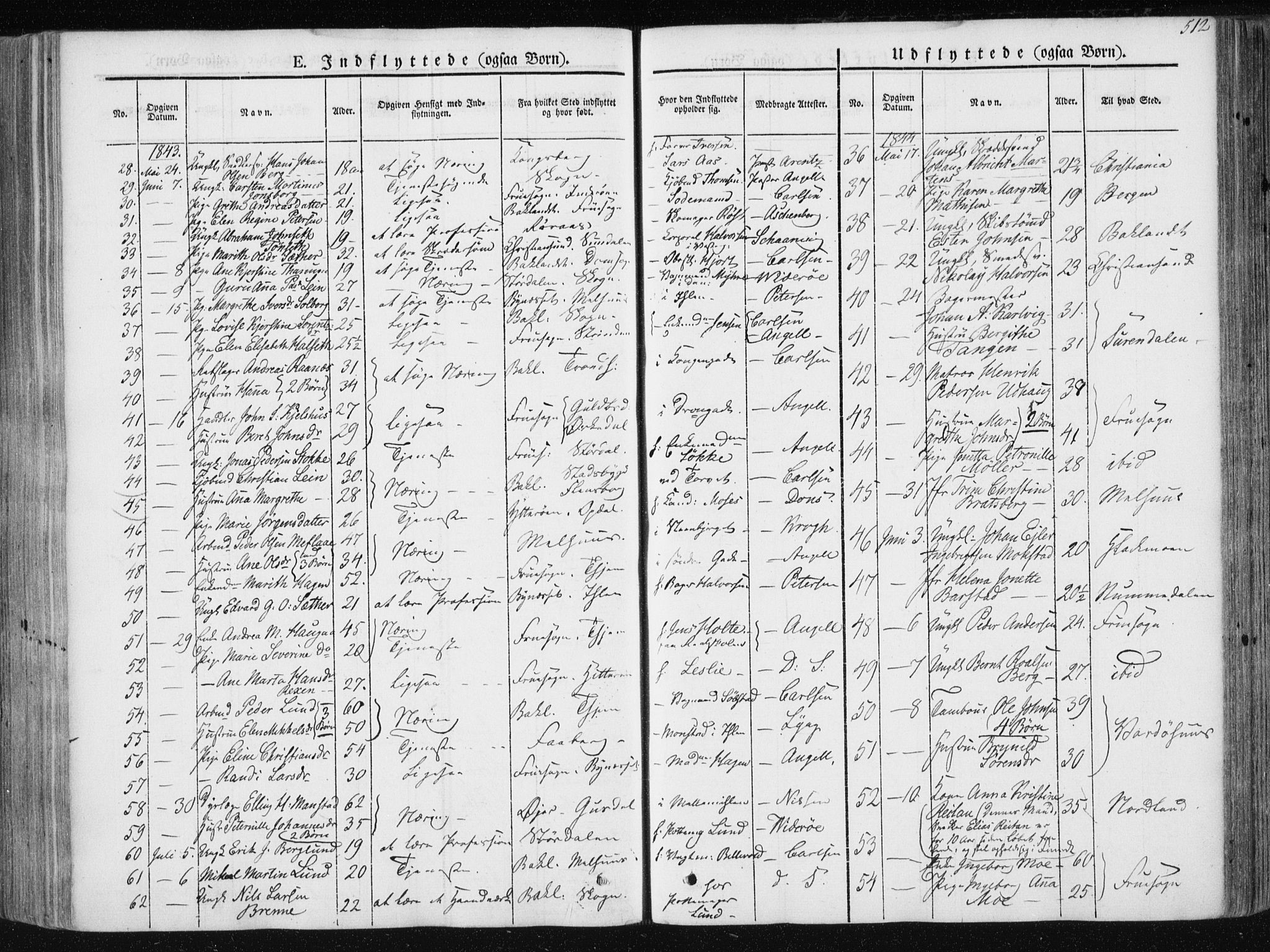 Ministerialprotokoller, klokkerbøker og fødselsregistre - Sør-Trøndelag, SAT/A-1456/601/L0049: Parish register (official) no. 601A17, 1839-1847, p. 512