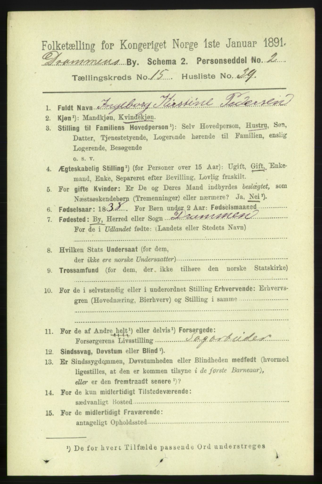 RA, 1891 census for 0602 Drammen, 1891, p. 10940