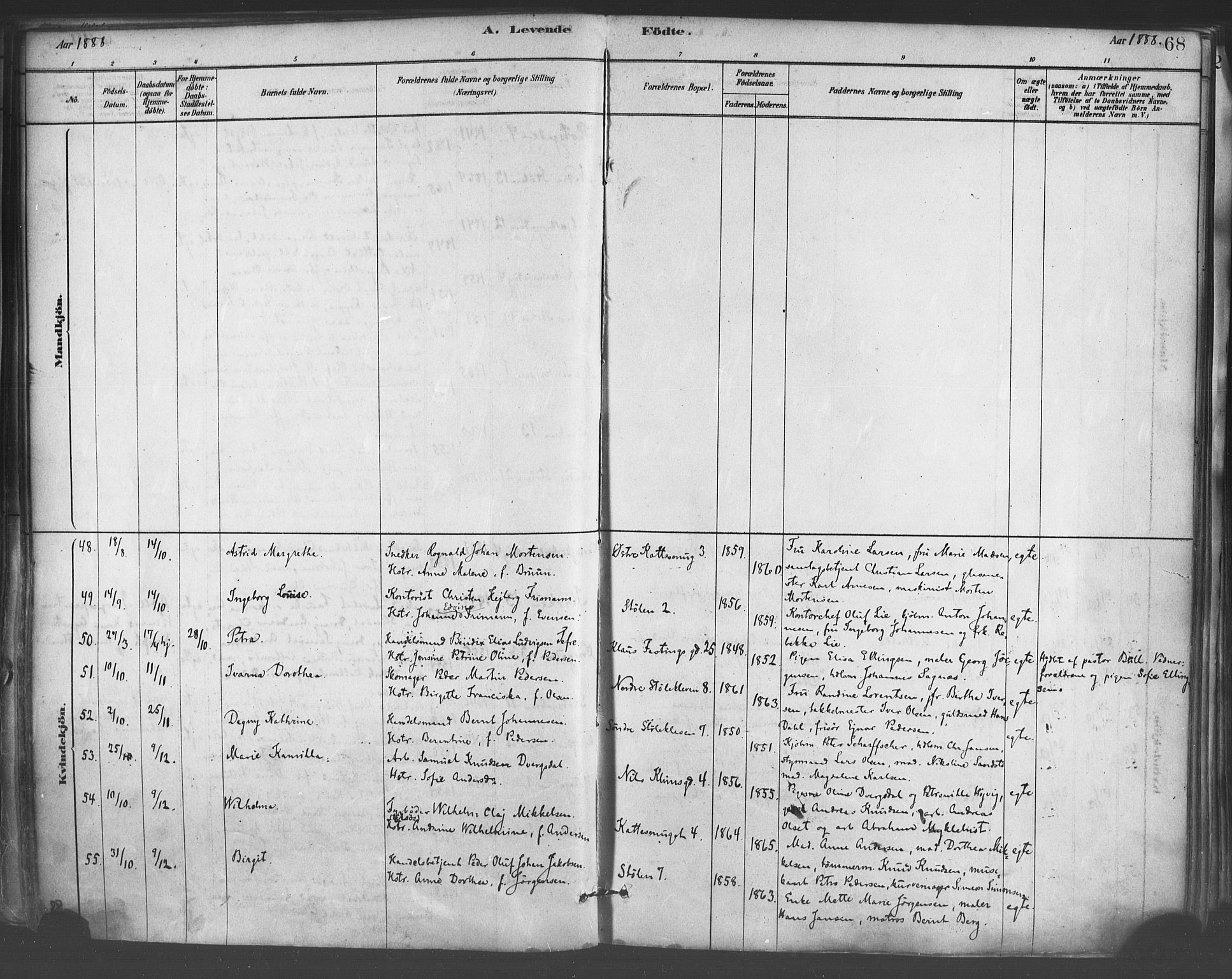 Mariakirken Sokneprestembete, AV/SAB-A-76901/H/Haa/L0007: Parish register (official) no. A 7, 1878-1893, p. 68
