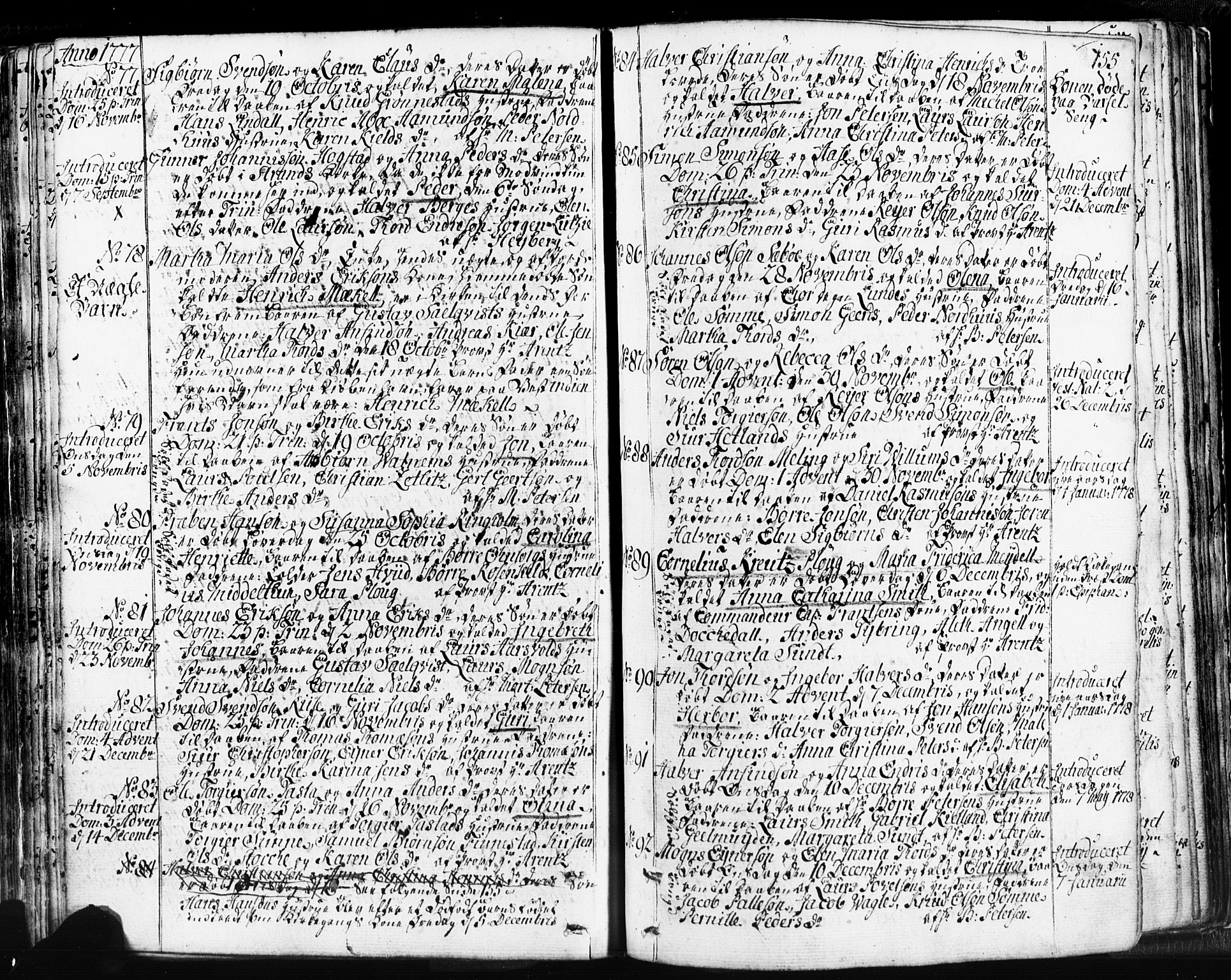 Domkirken sokneprestkontor, SAST/A-101812/001/30/30BB/L0004: Parish register (copy) no. B 4, 1752-1790, p. 155