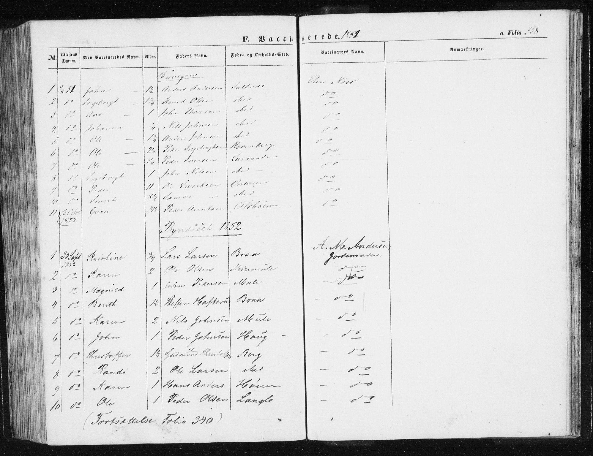 Ministerialprotokoller, klokkerbøker og fødselsregistre - Sør-Trøndelag, SAT/A-1456/612/L0376: Parish register (official) no. 612A08, 1846-1859, p. 308