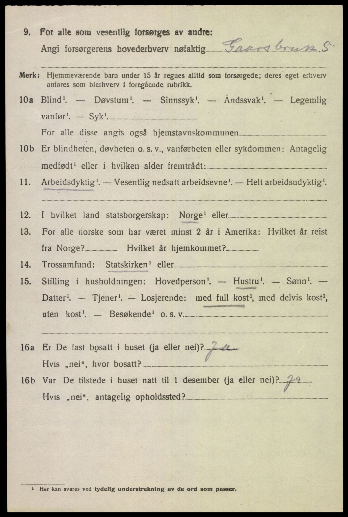 SAK, 1920 census for Kvinesdal, 1920, p. 2120