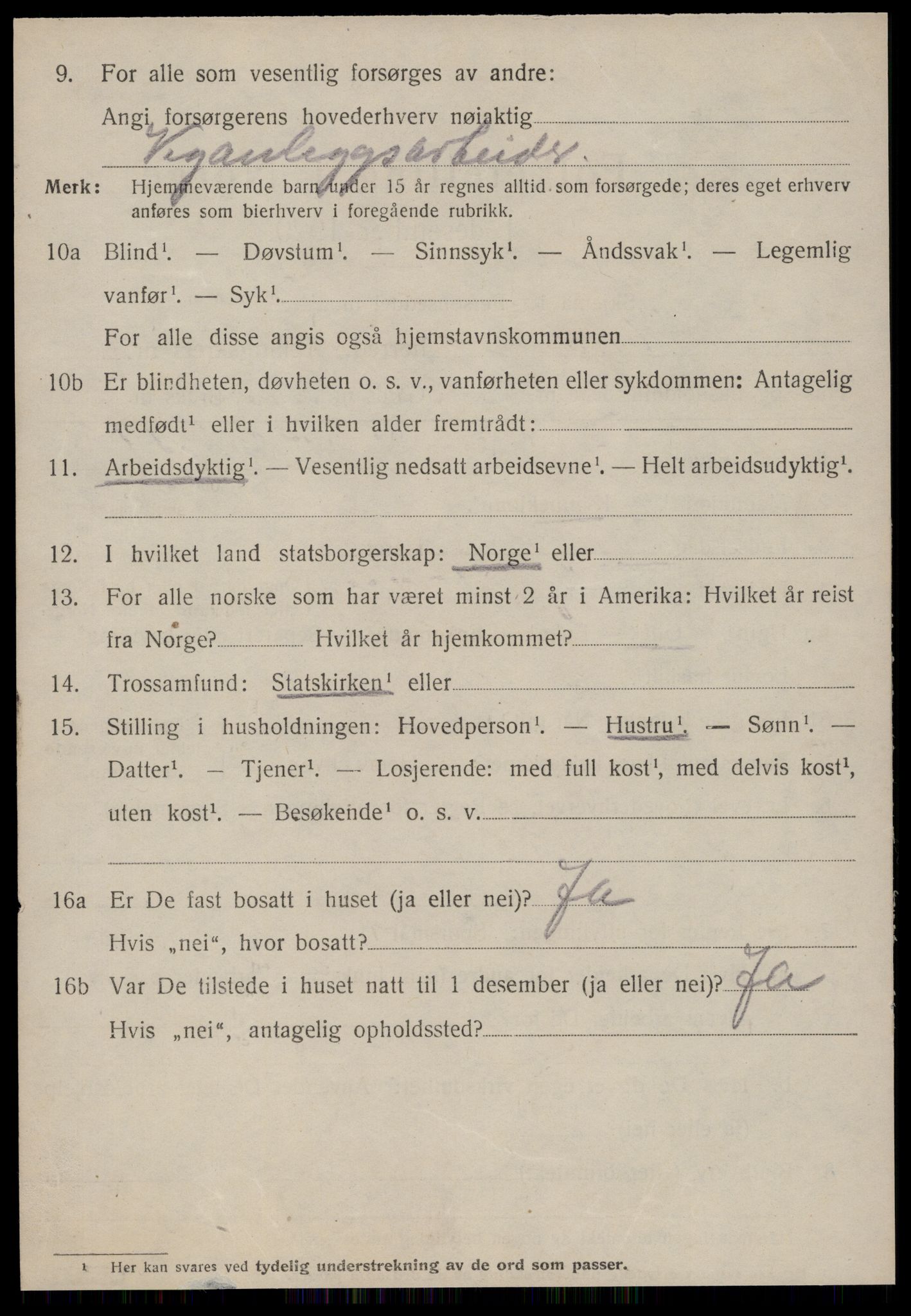 SAT, 1920 census for Stordal, 1920, p. 2085