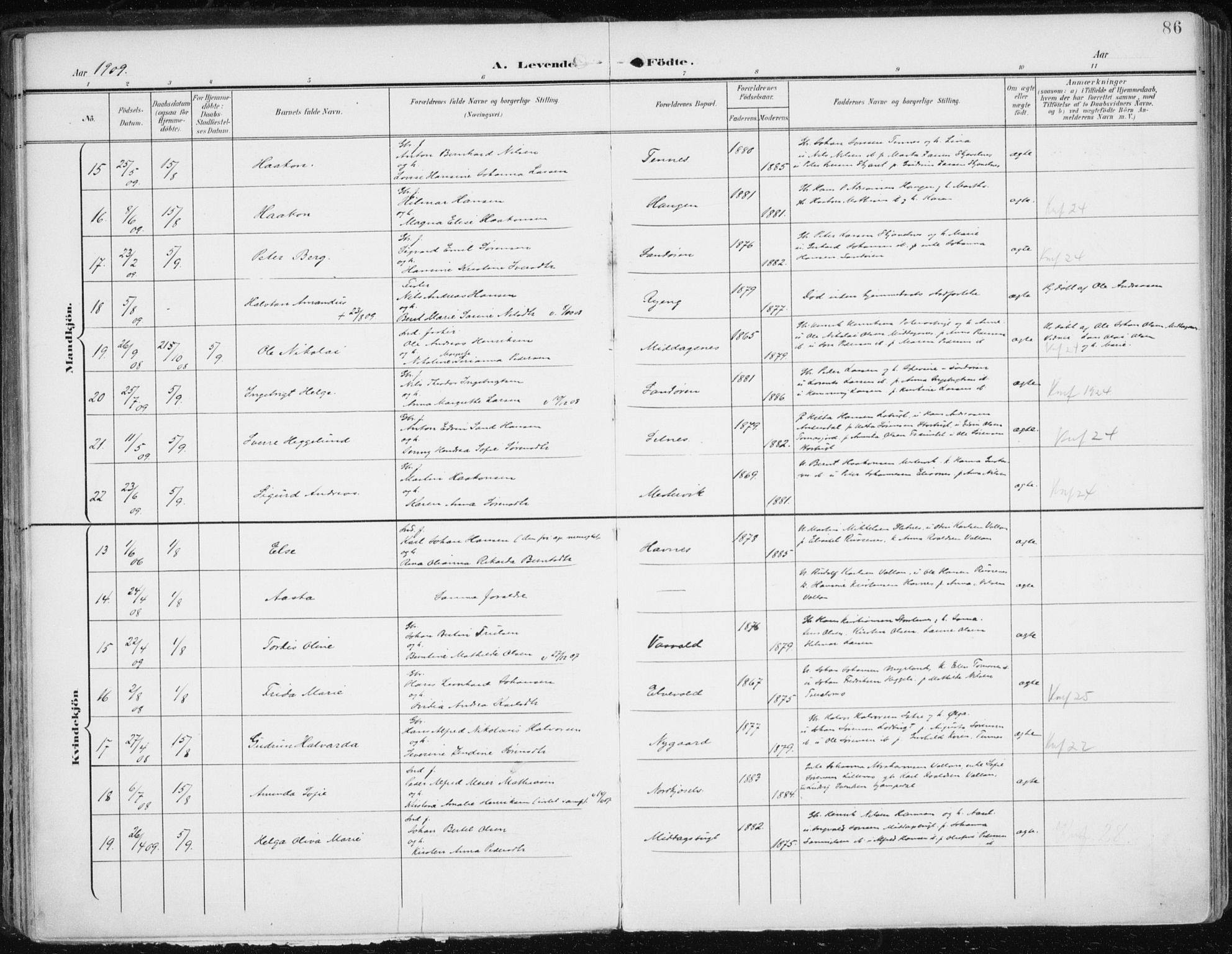 Balsfjord sokneprestembete, AV/SATØ-S-1303/G/Ga/L0006kirke: Parish register (official) no. 6, 1897-1909, p. 86