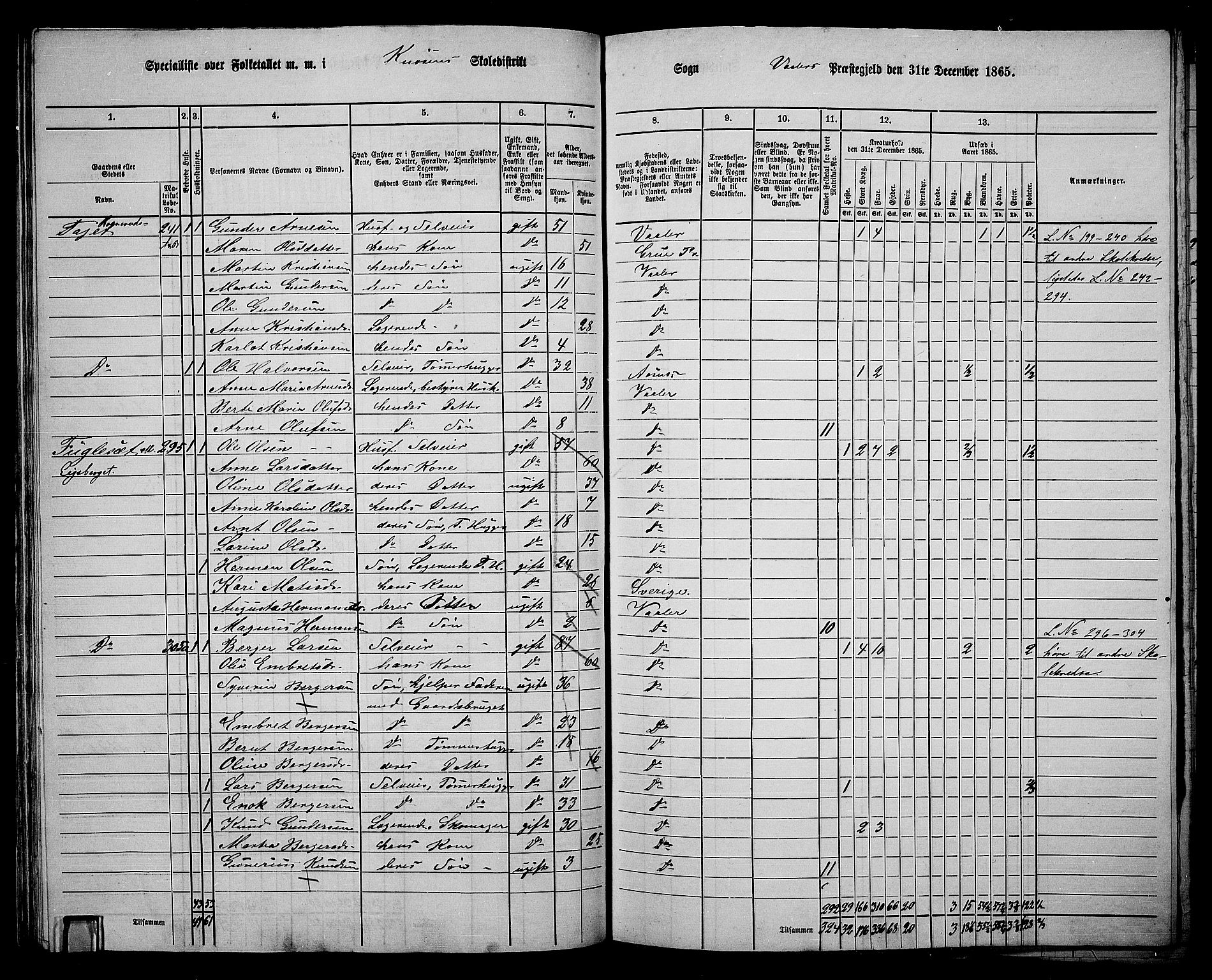 RA, 1865 census for Våler, 1865, p. 76