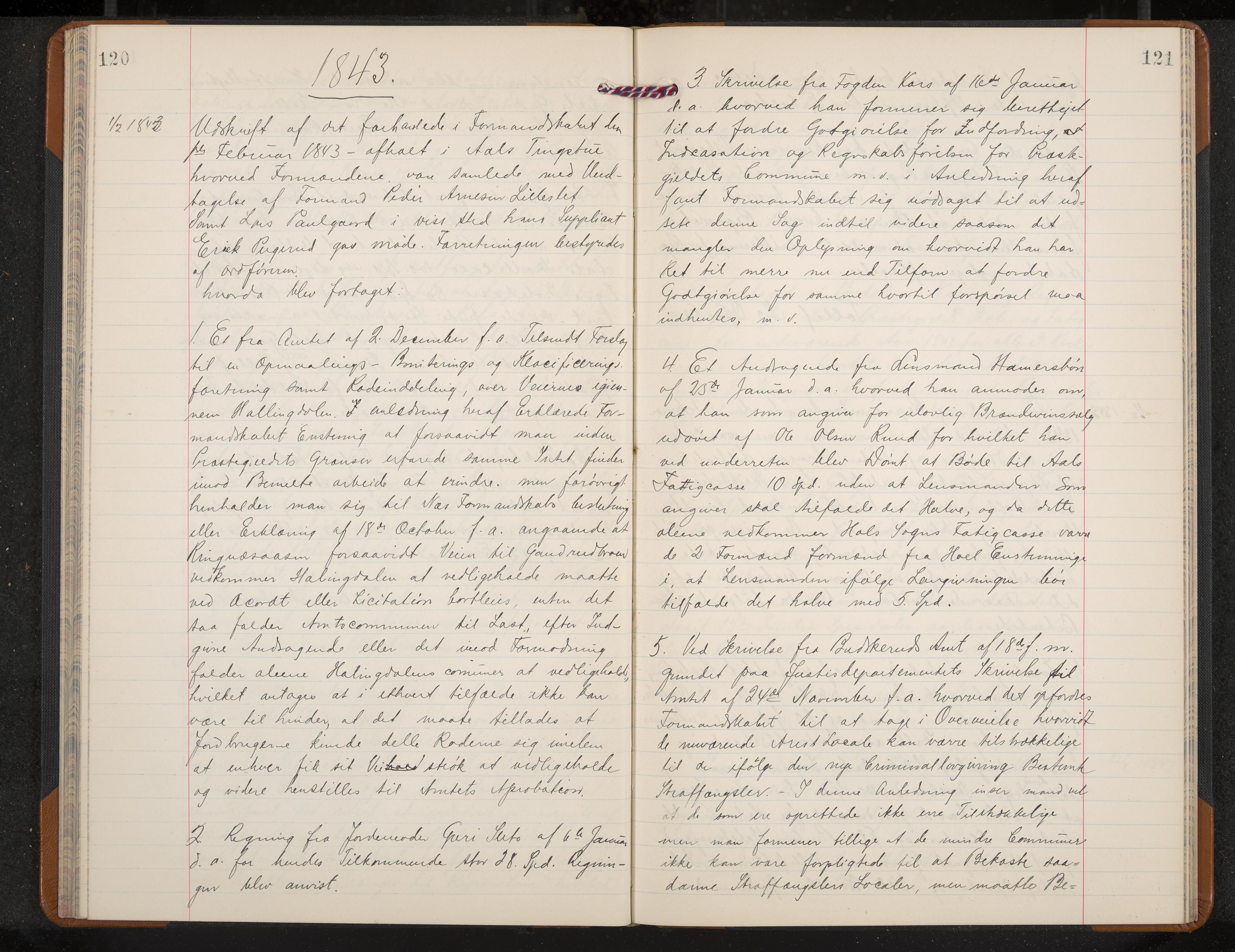 Ål formannskap og sentraladministrasjon, IKAK/0619021/A/Aa/L0001: Utskrift av møtebok, 1838-1845, p. 120-121