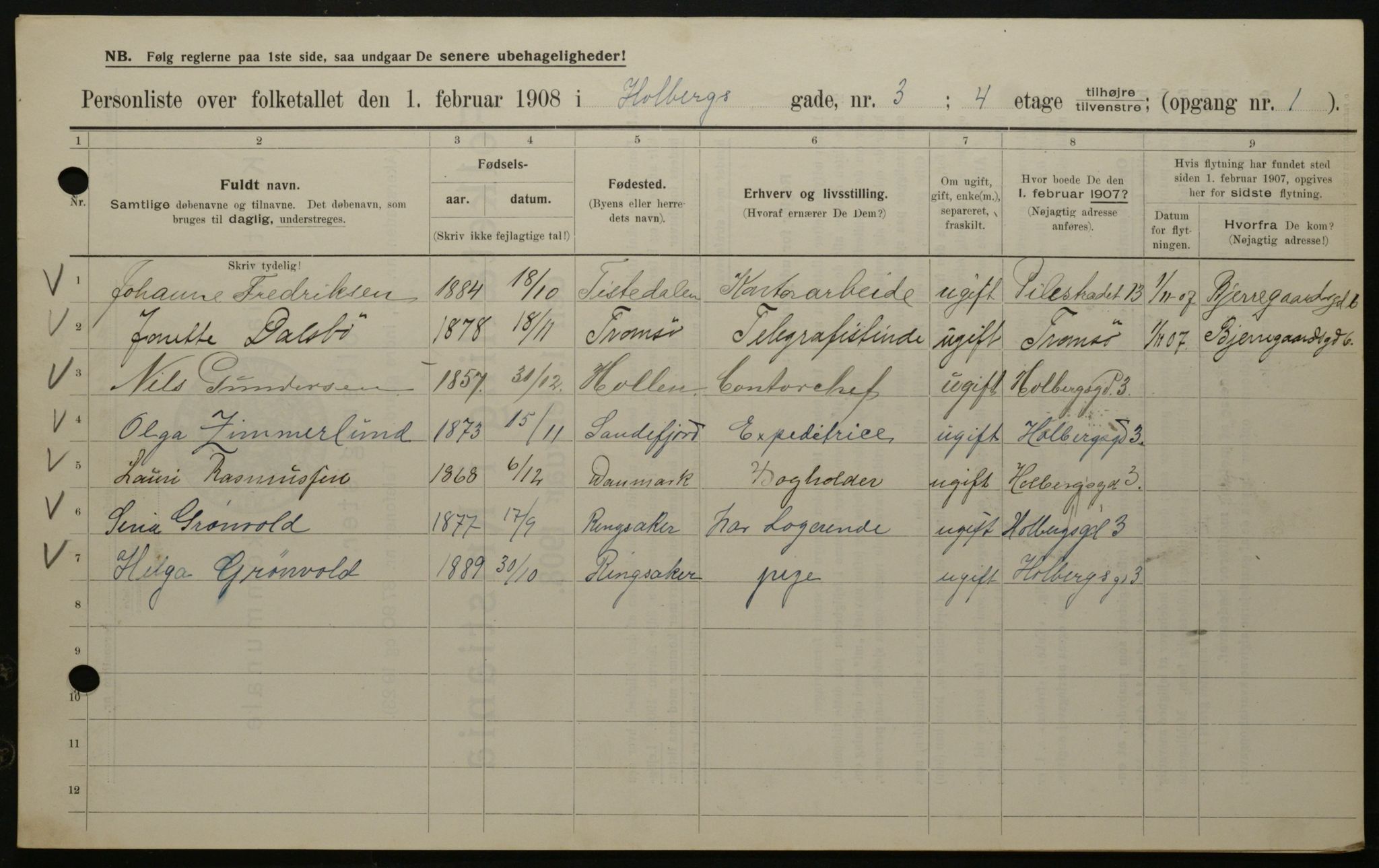 OBA, Municipal Census 1908 for Kristiania, 1908, p. 36206