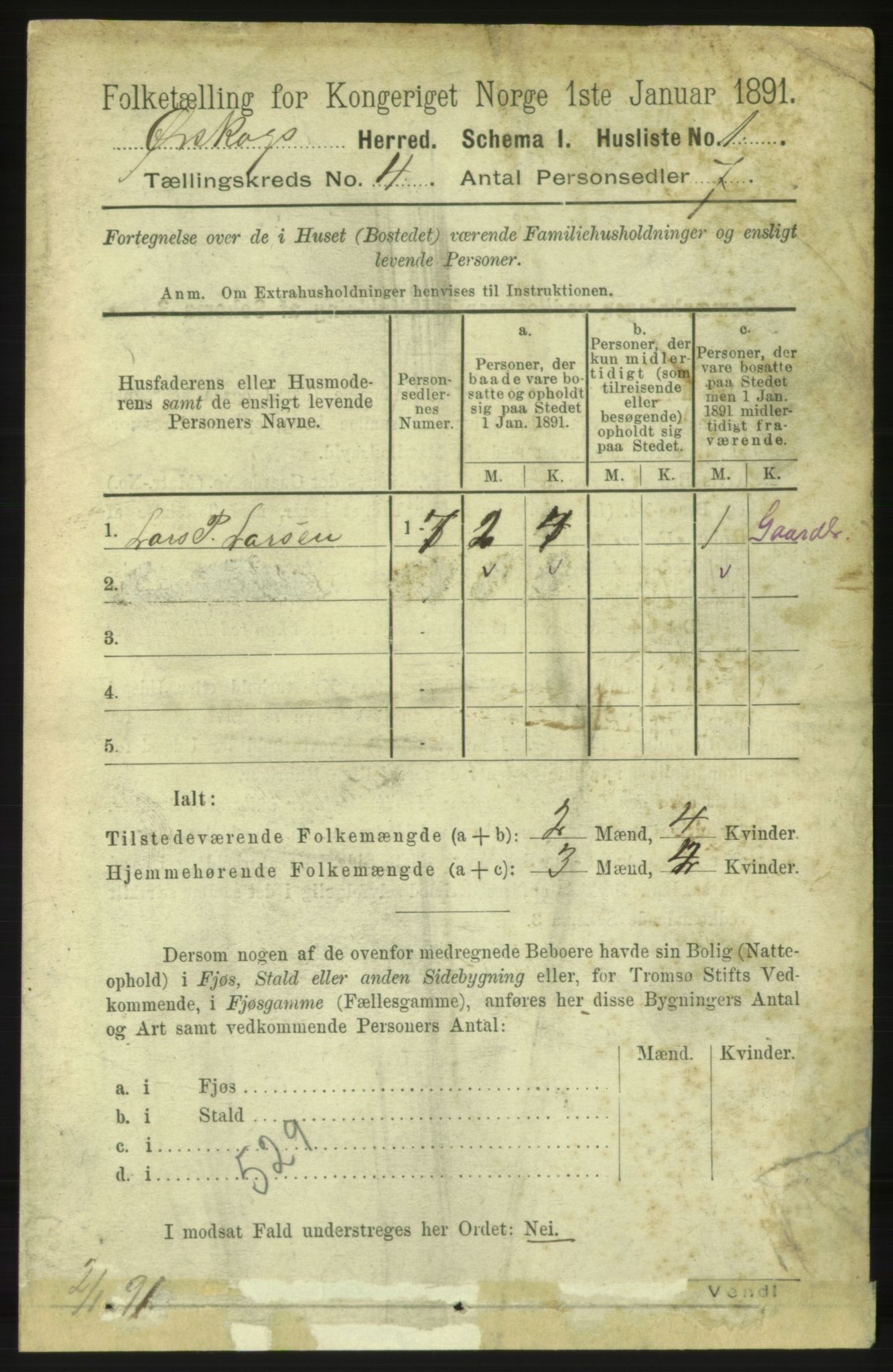 RA, 1891 census for 1527 Ørskog, 1891, p. 1672