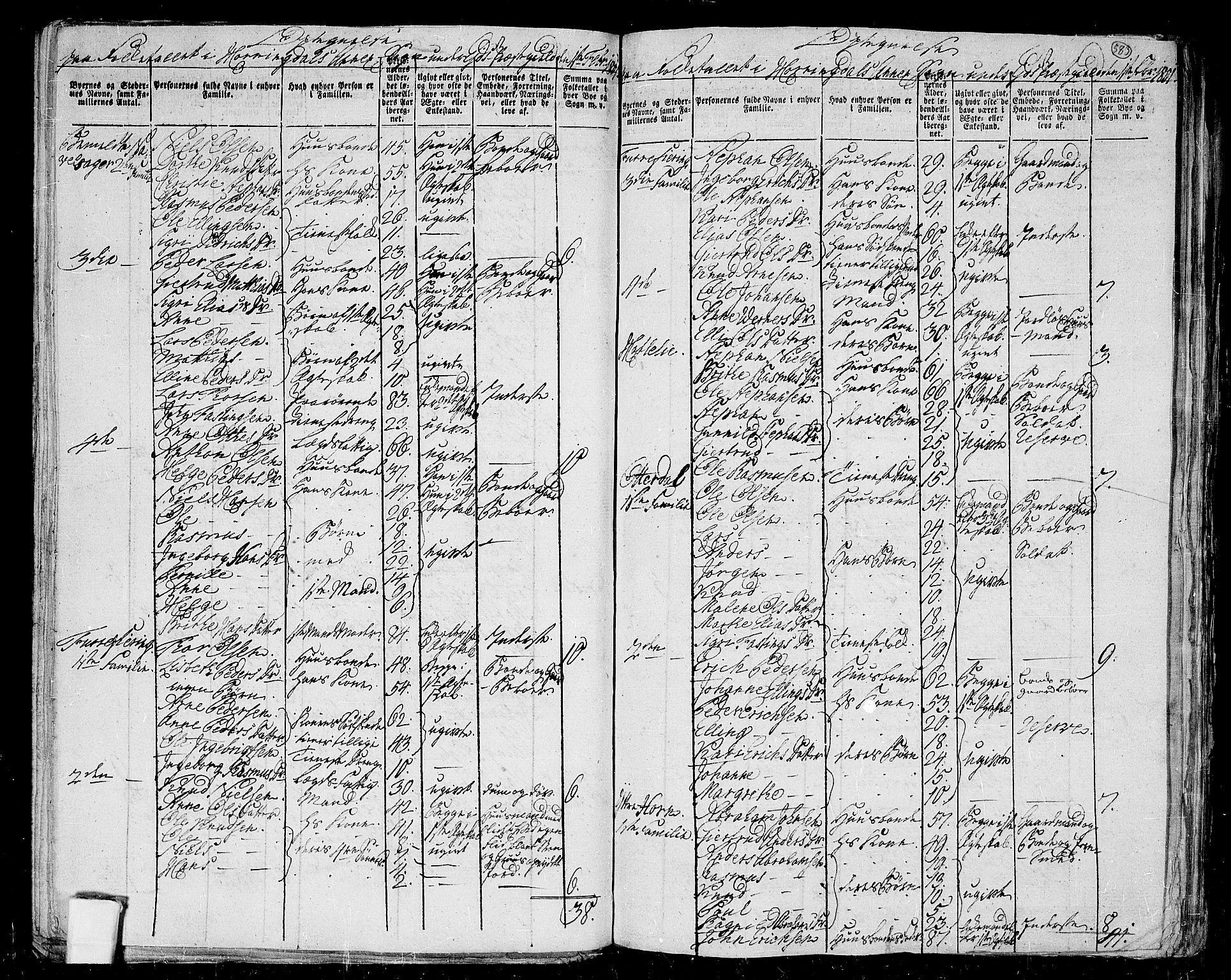 RA, 1801 census for 1443P Eid, 1801, p. 582b-583a