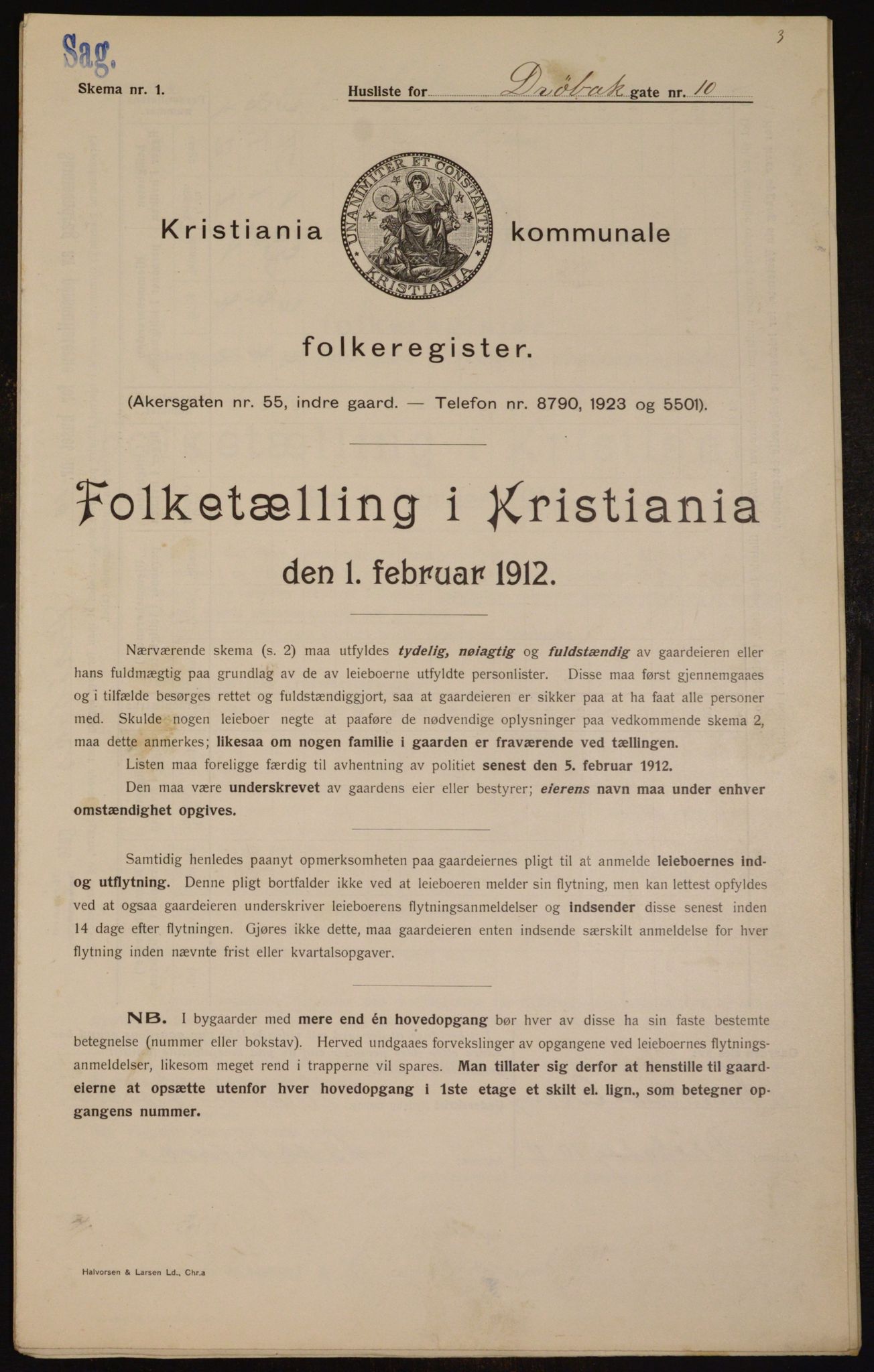 OBA, Municipal Census 1912 for Kristiania, 1912, p. 17334