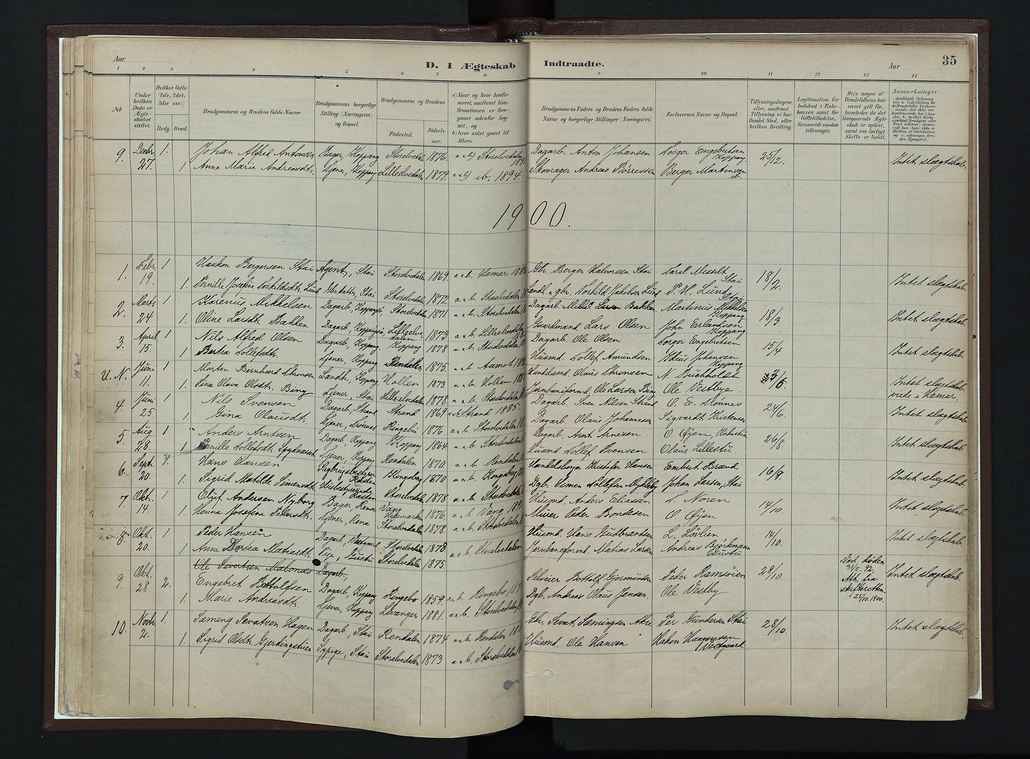 Stor-Elvdal prestekontor, AV/SAH-PREST-052/H/Ha/Haa/L0003: Parish register (official) no. 3, 1882-1901, p. 35