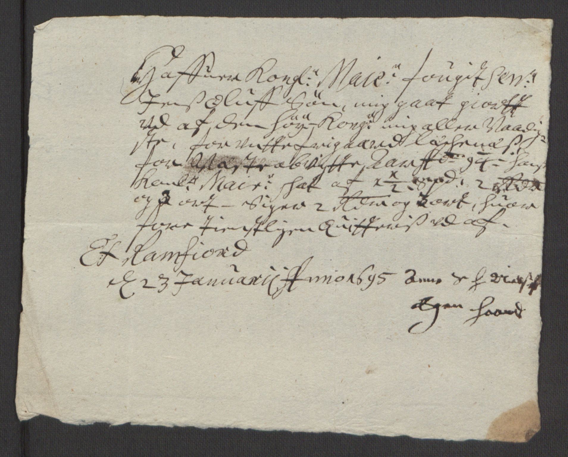 Rentekammeret inntil 1814, Reviderte regnskaper, Fogderegnskap, AV/RA-EA-4092/R64/L4424: Fogderegnskap Namdal, 1692-1695, p. 412