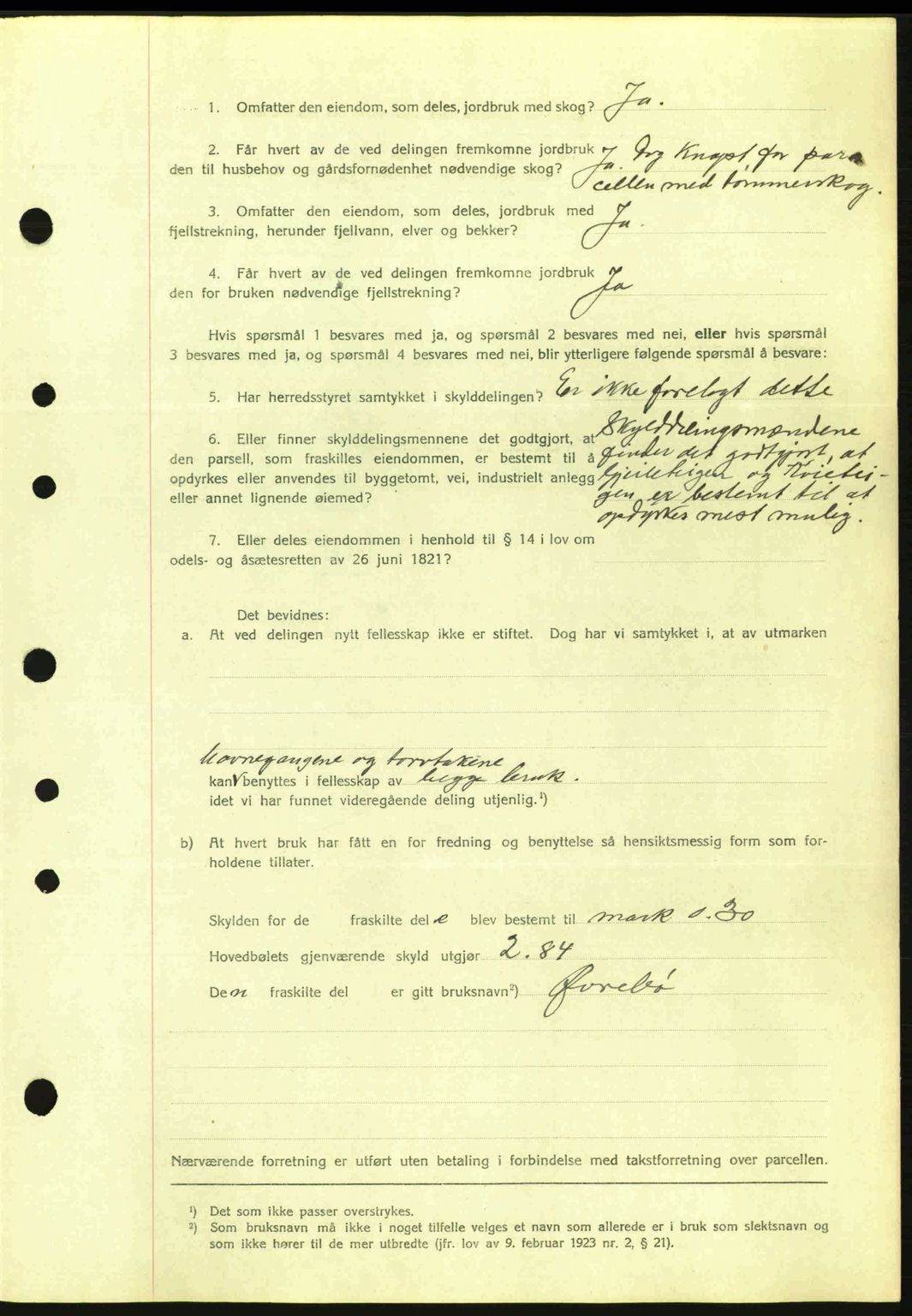 Nordfjord sorenskriveri, AV/SAB-A-2801/02/02b/02bj/L0001: Mortgage book no. A1, 1936-1937, Diary no: : 1037/1936