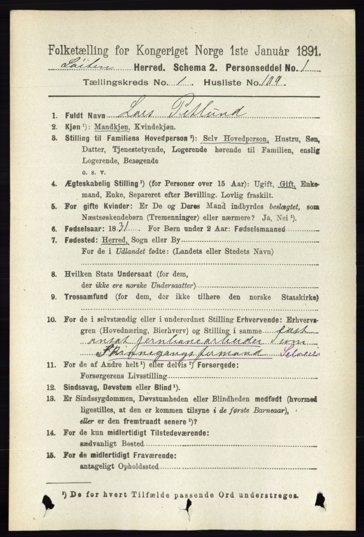 RA, 1891 census for 0415 Løten, 1891, p. 816