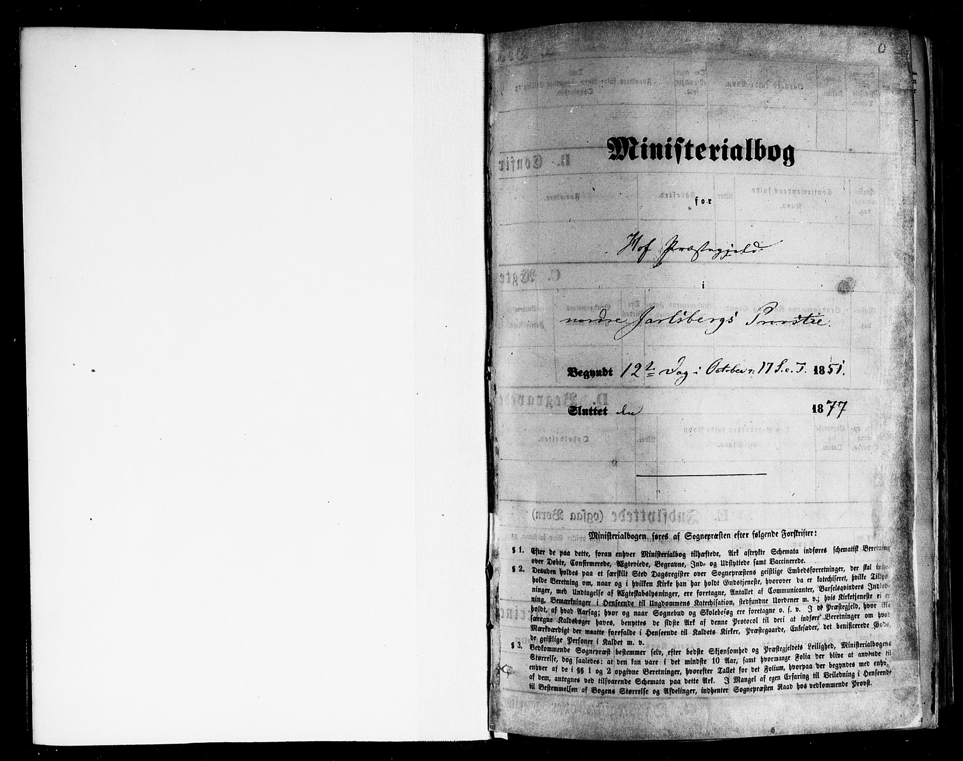 Hof kirkebøker, AV/SAKO-A-64/F/Fa/L0006: Parish register (official) no. I 6, 1851-1877