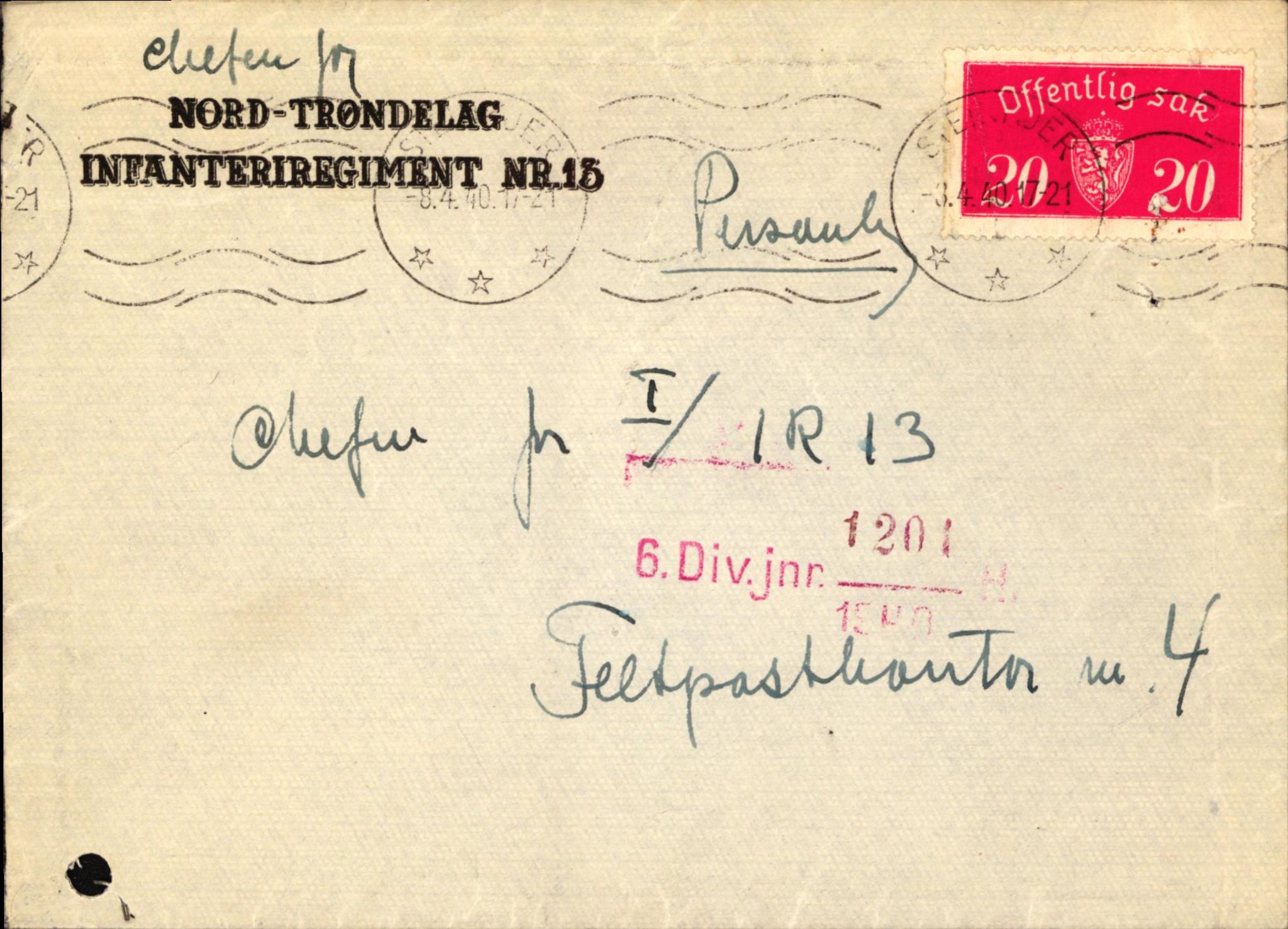 Forsvaret, Forsvarets krigshistoriske avdeling, RA/RAFA-2017/Y/Yb/L0122: II-C-11-600  -  6. Divisjon med avdelinger, 1940, p. 244