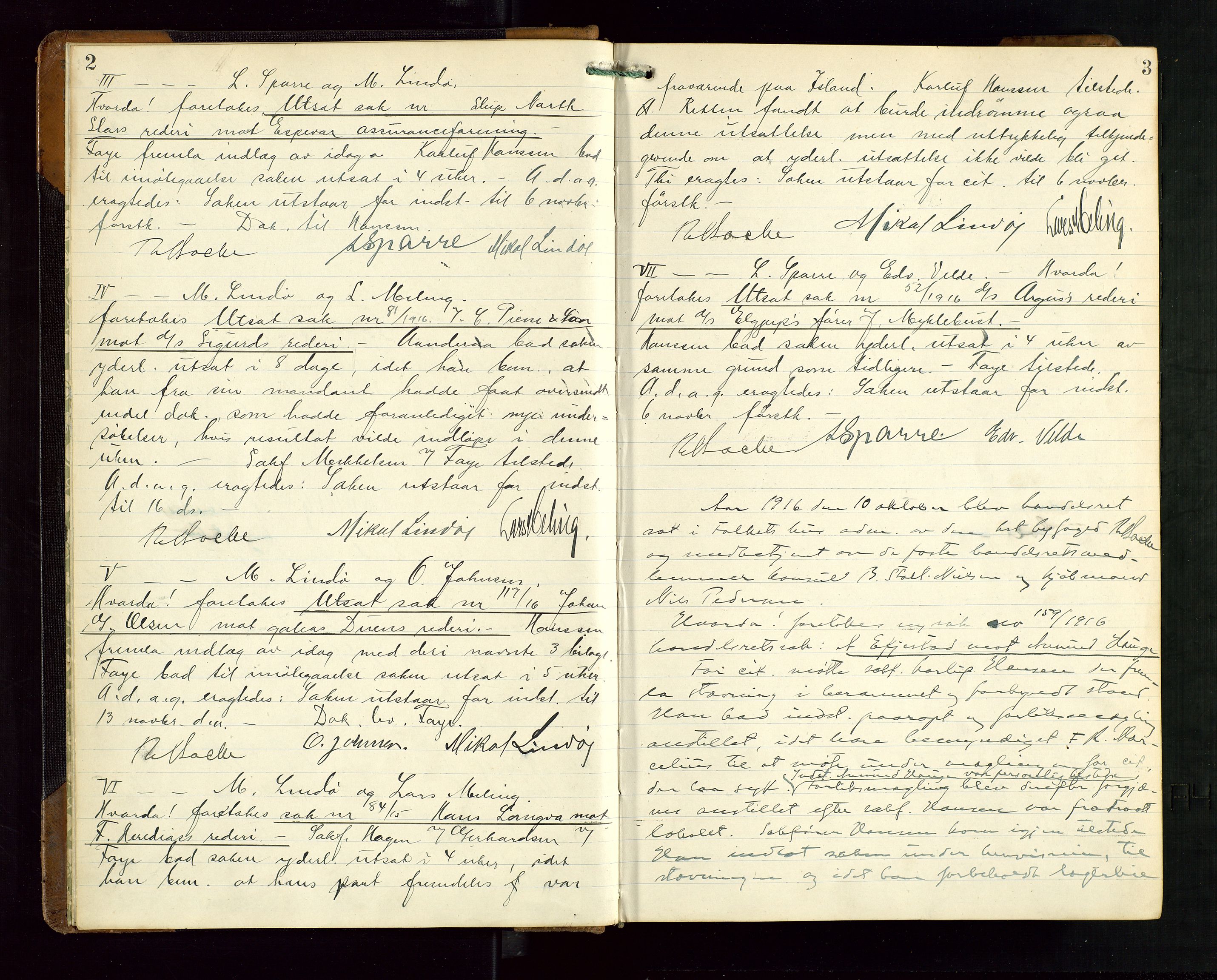 Haugesund tingrett, AV/SAST-A-101415/01/II/IIC/L0021: Pantebok 21, dbnr. 234-1346/30, 1916-1918, p. 2-3