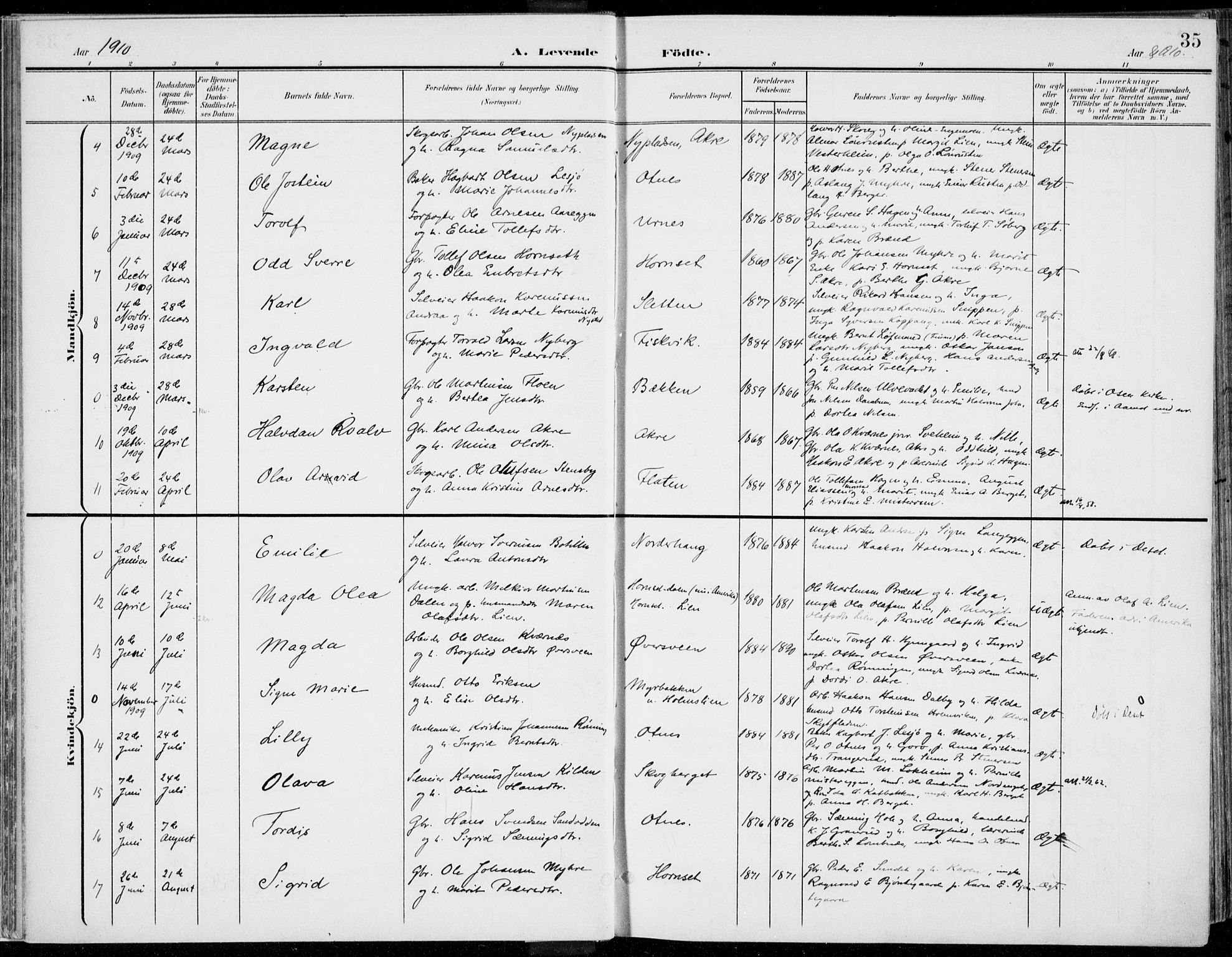 Rendalen prestekontor, AV/SAH-PREST-054/H/Ha/Haa/L0011: Parish register (official) no. 11, 1901-1925, p. 35