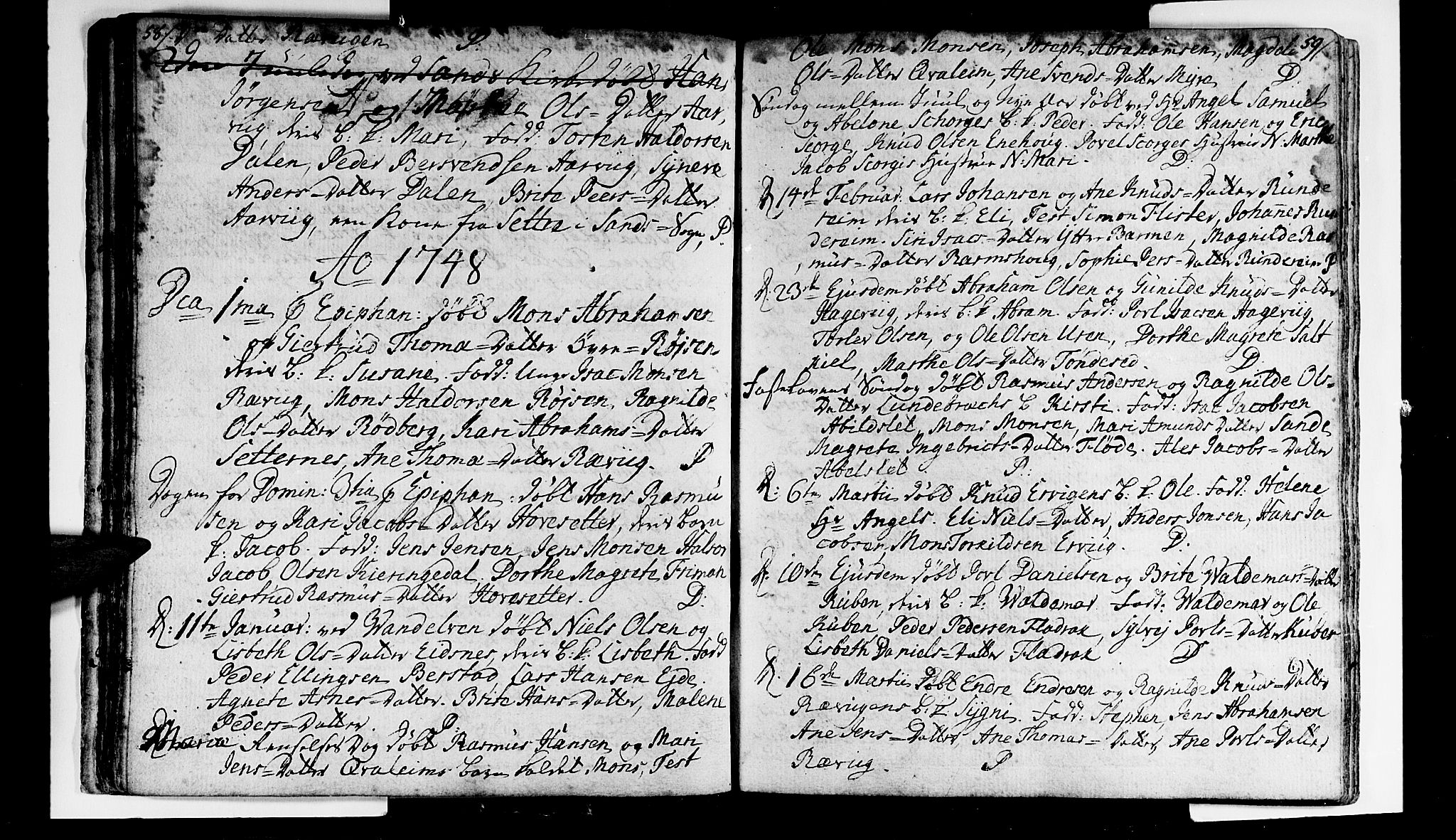 Selje sokneprestembete, AV/SAB-A-99938/H/Ha/Haa/Haaa: Parish register (official) no. A 4, 1743-1759, p. 58-59