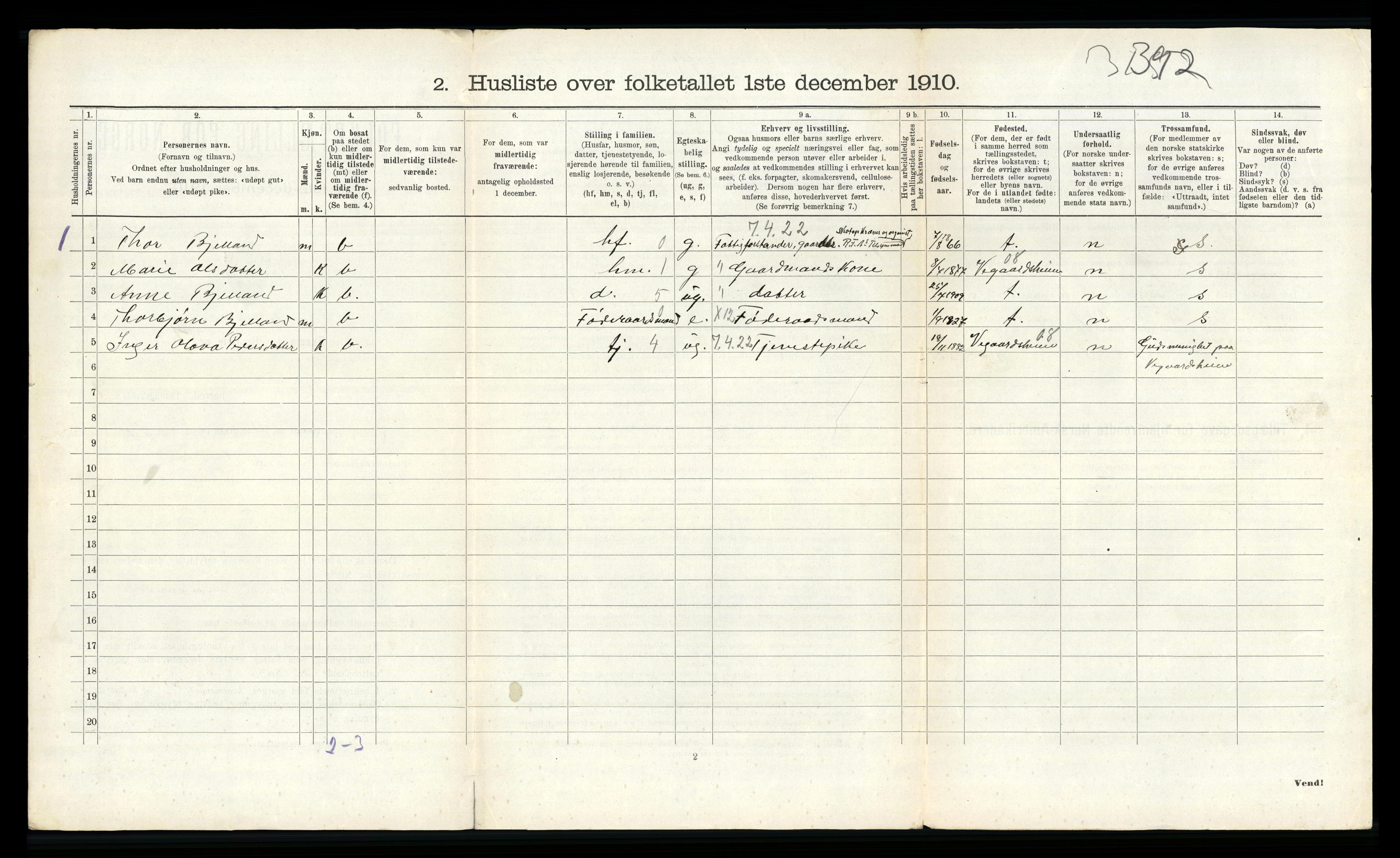 RA, 1910 census for Holt, 1910, p. 965