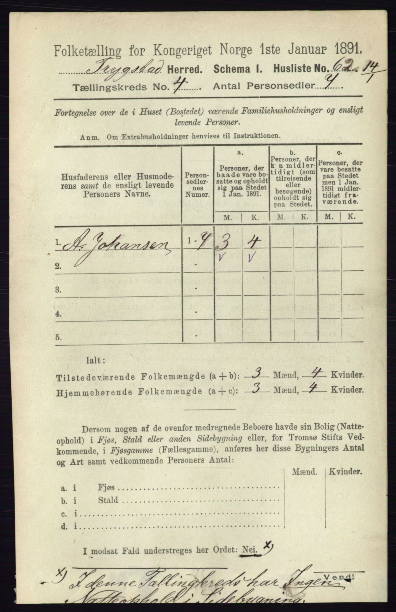 RA, 1891 Census for 0122 Trøgstad, 1891, p. 1576