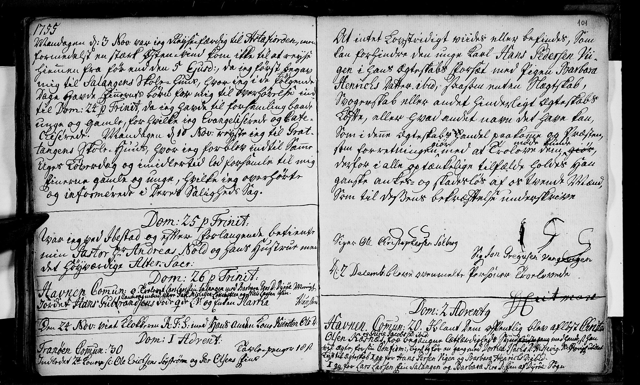 Ibestad sokneprestembete, AV/SATØ-S-0077/H/Ha/Haa/L0001kirke: Parish register (official) no. 1, 1744-1757, p. 101