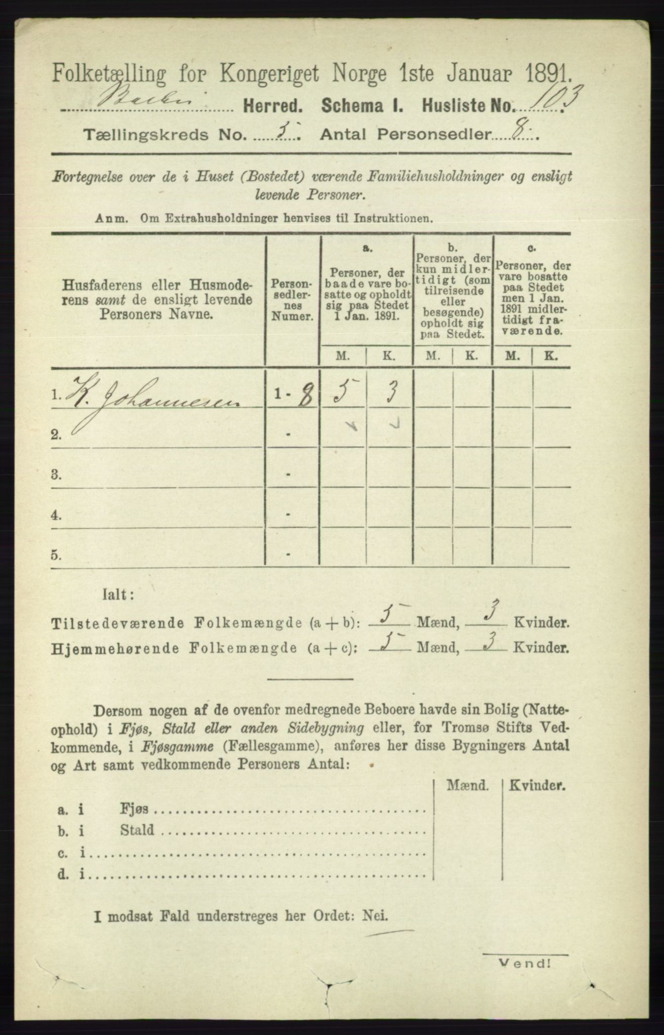 RA, 1891 census for 0990 Barbu, 1891, p. 3538