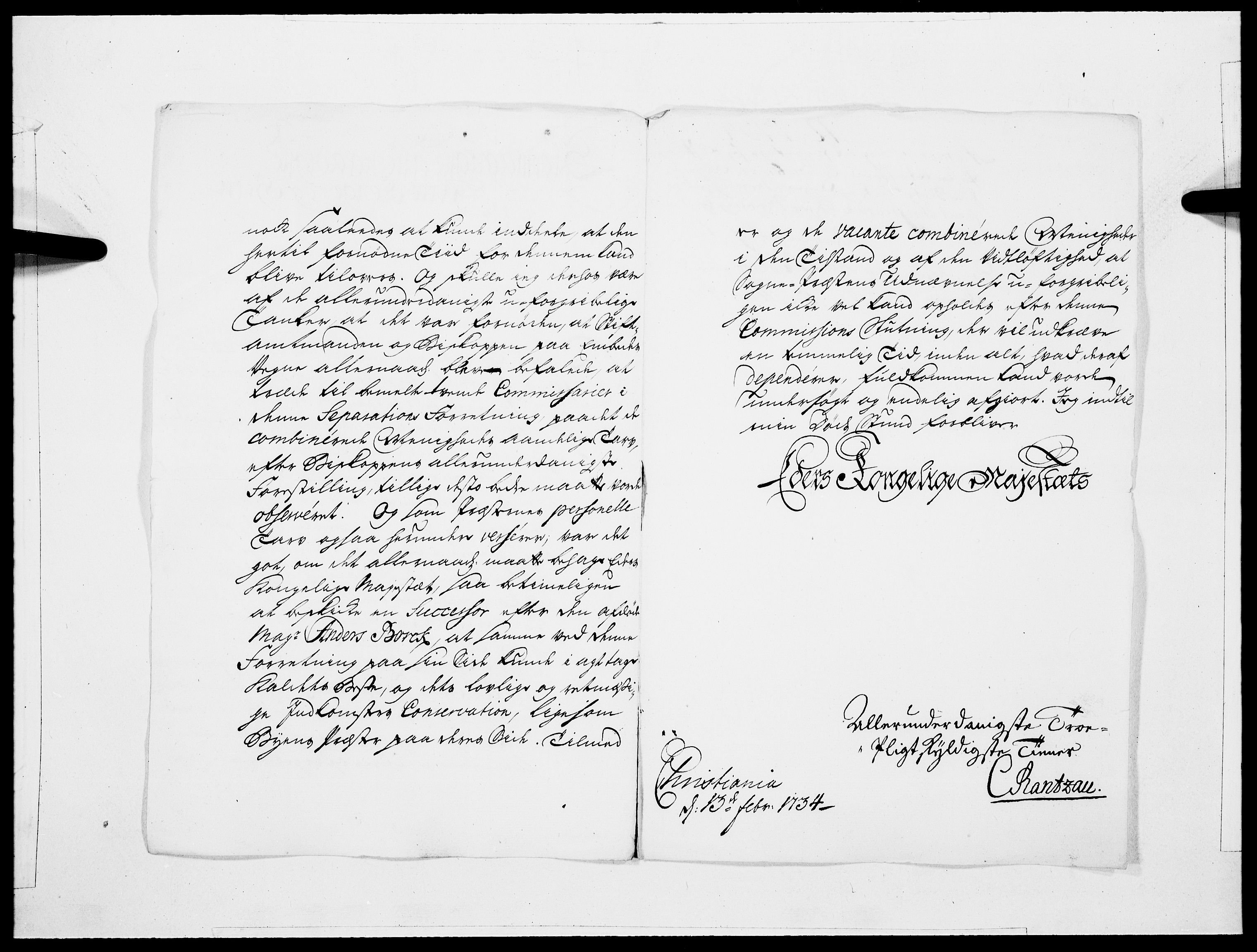 Danske Kanselli 1572-1799, AV/RA-EA-3023/F/Fc/Fcc/Fcca/L0115: Norske innlegg 1572-1799, 1734, p. 205