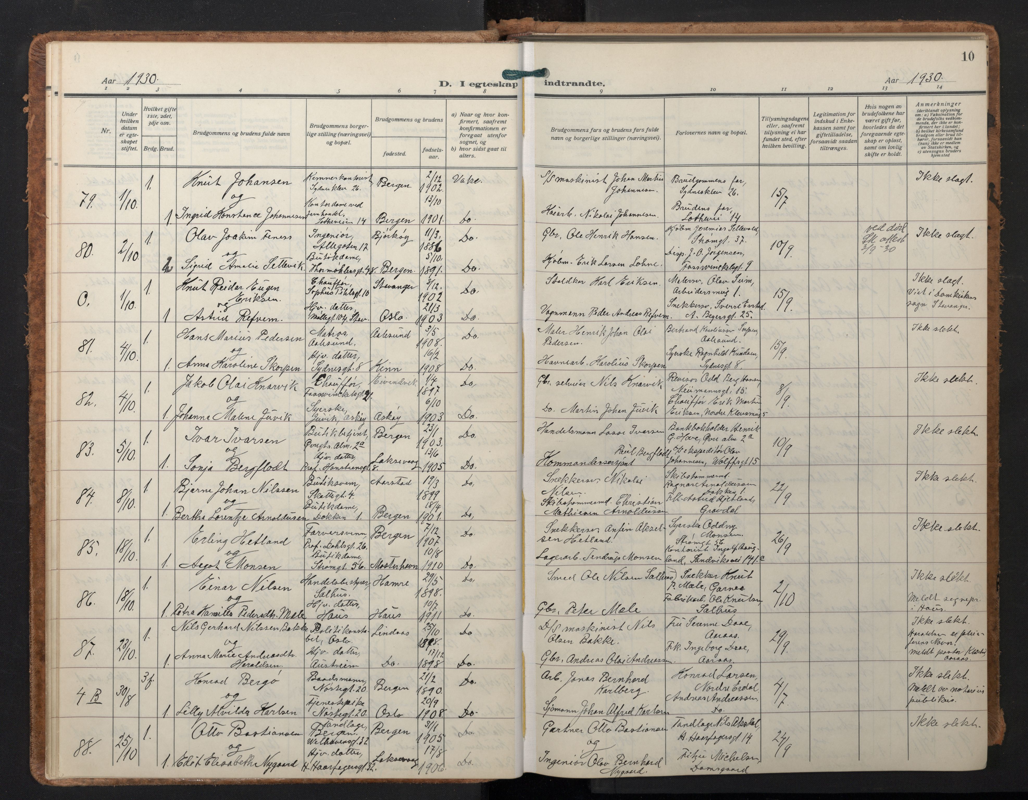 Johanneskirken sokneprestembete, SAB/A-76001/H/Hab: Parish register (copy) no. C 3, 1929-1949, p. 9b-10a