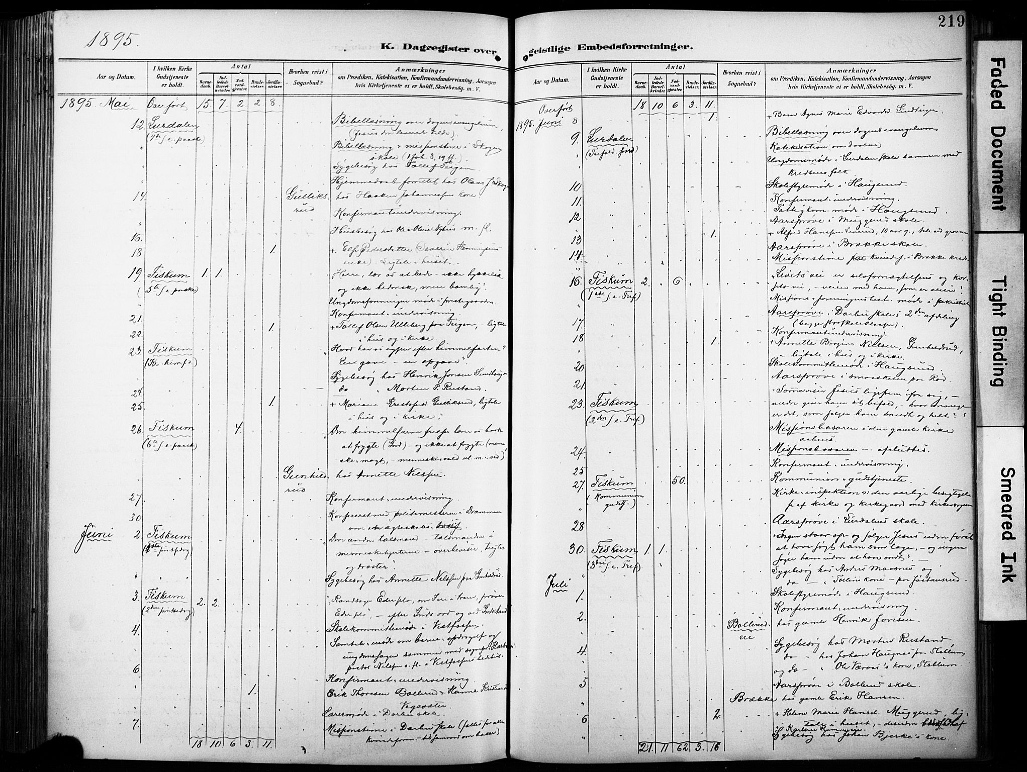 Fiskum kirkebøker, SAKO/A-15/F/Fa/L0003: Parish register (official) no. 3, 1890-1905, p. 219