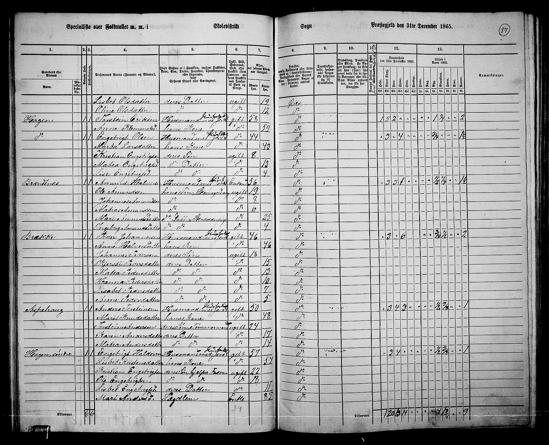 RA, 1865 census for Øyer, 1865, p. 78