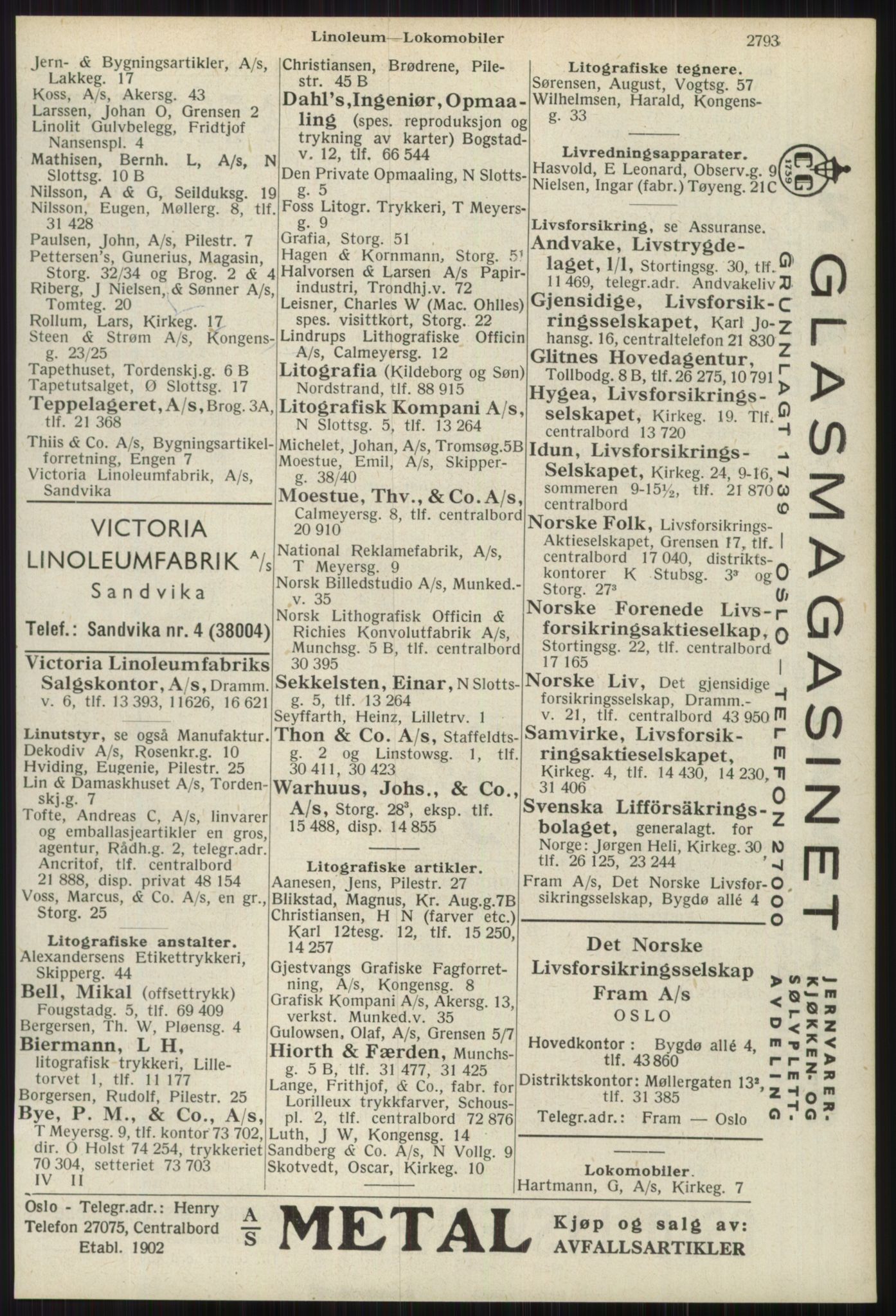 Kristiania/Oslo adressebok, PUBL/-, 1939, p. 2793