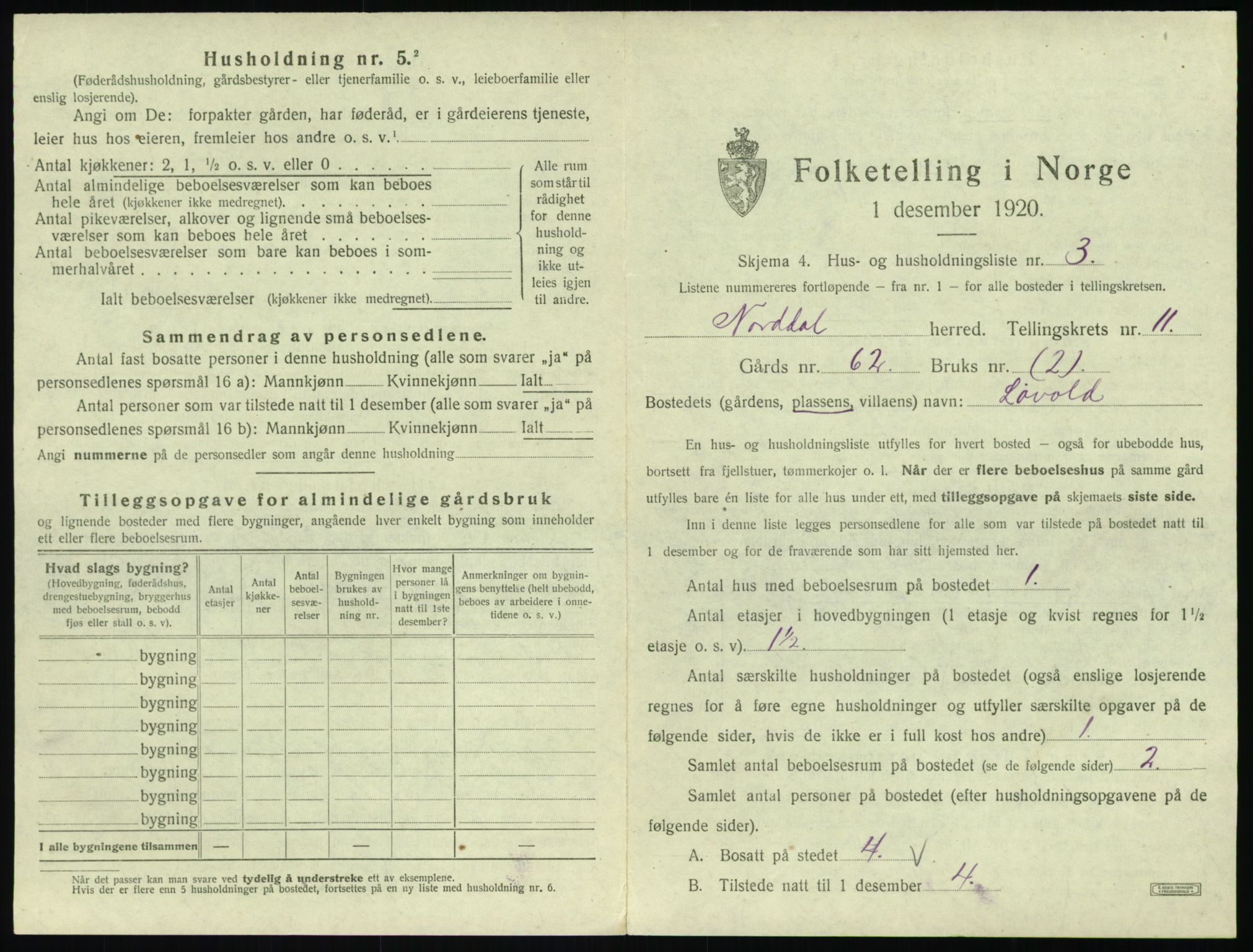 SAT, 1920 census for Norddal, 1920, p. 859