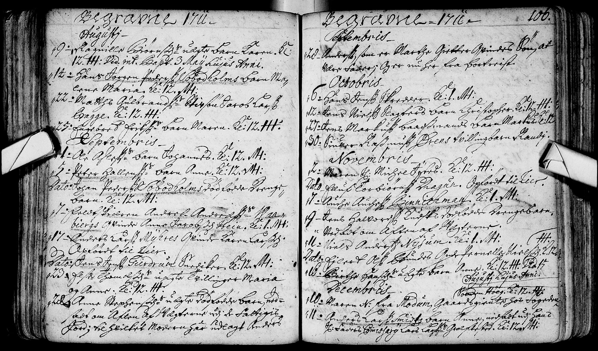 Bragernes kirkebøker, AV/SAKO-A-6/F/Fa/L0003: Parish register (official) no. I 3, 1706-1734, p. 106