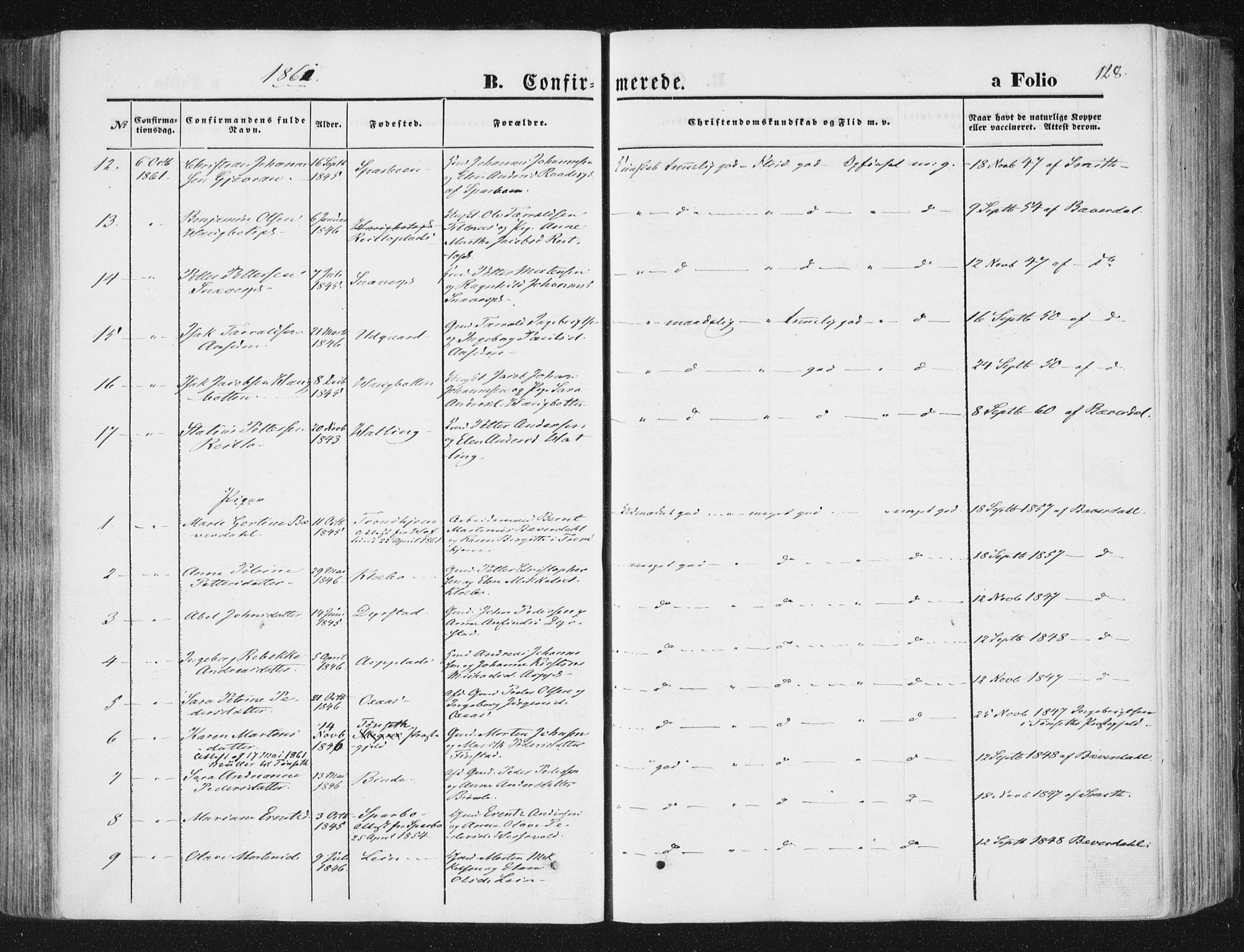 Ministerialprotokoller, klokkerbøker og fødselsregistre - Nord-Trøndelag, AV/SAT-A-1458/746/L0447: Parish register (official) no. 746A06, 1860-1877, p. 128