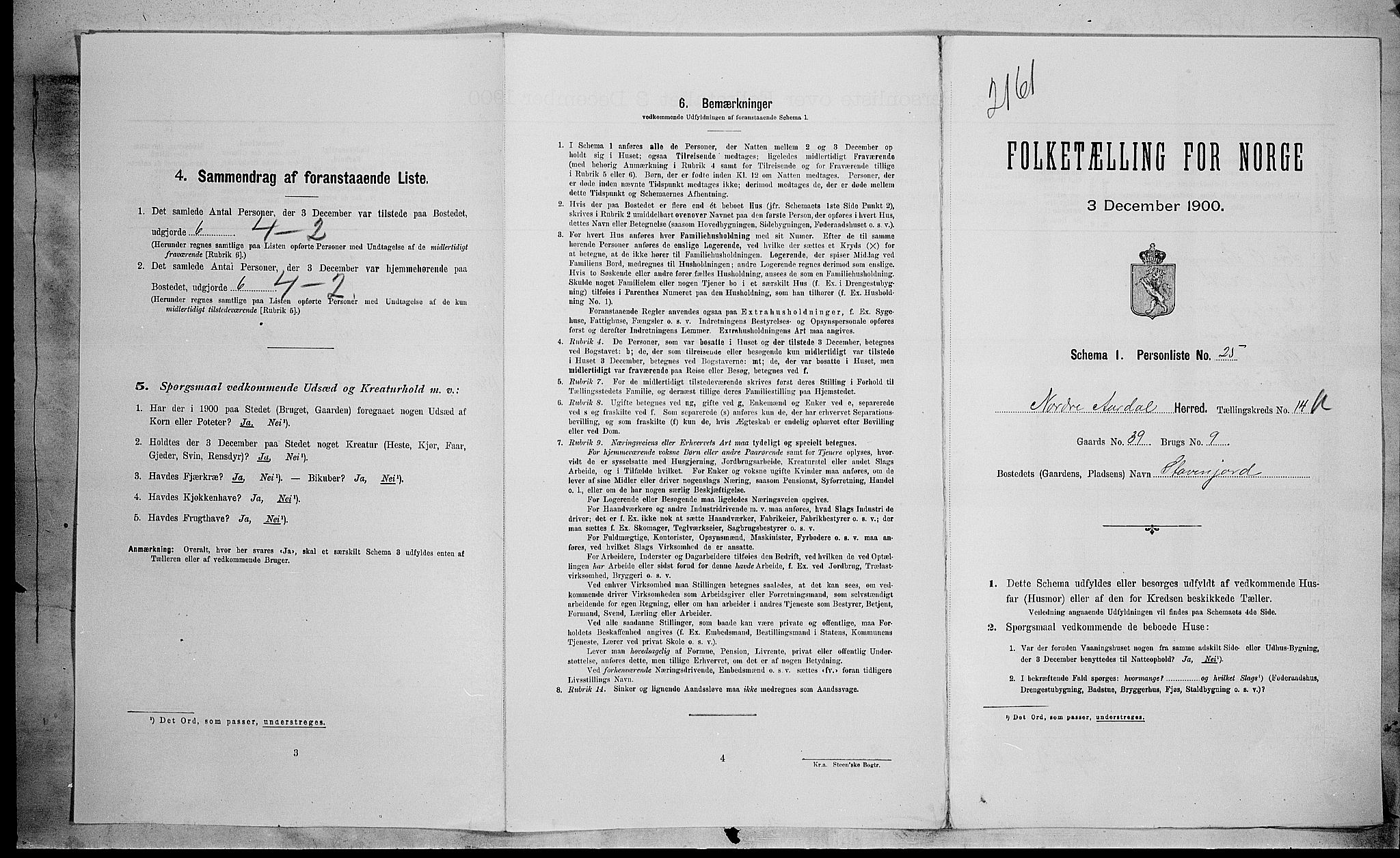 SAH, 1900 census for Nord-Aurdal, 1900, p. 1429