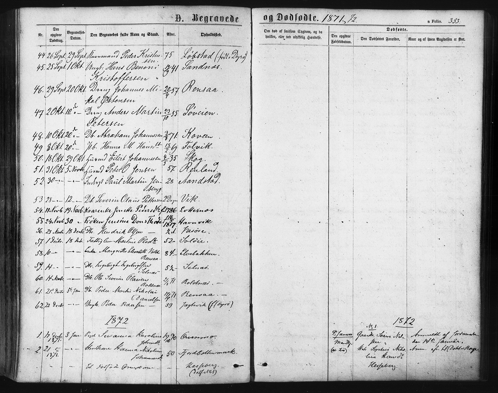 Ibestad sokneprestembete, SATØ/S-0077/H/Ha/Haa/L0010kirke: Parish register (official) no. 10, 1869-1879, p. 353